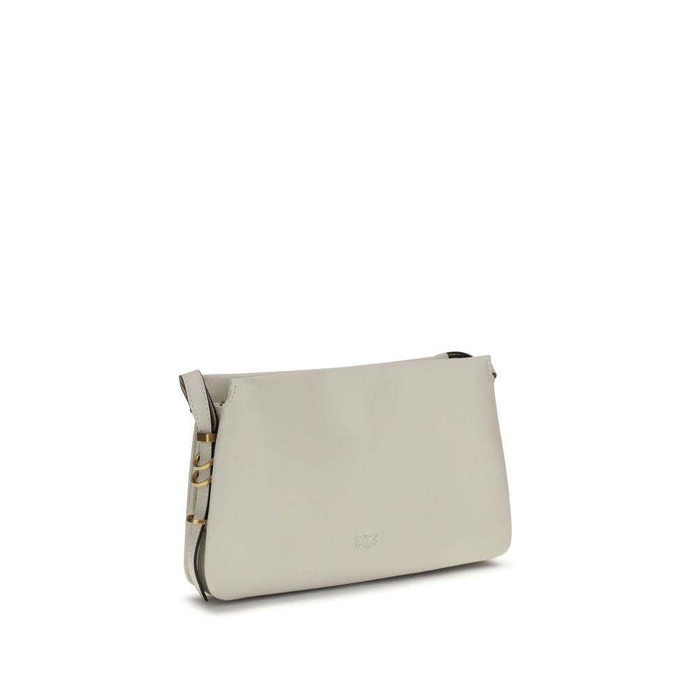 Elevate your style with the PINKO White Calf Leather Bos Taurus Shoulder Bag, a masterpiece of artisanal elegance, perfect for the discerning connoisseur.