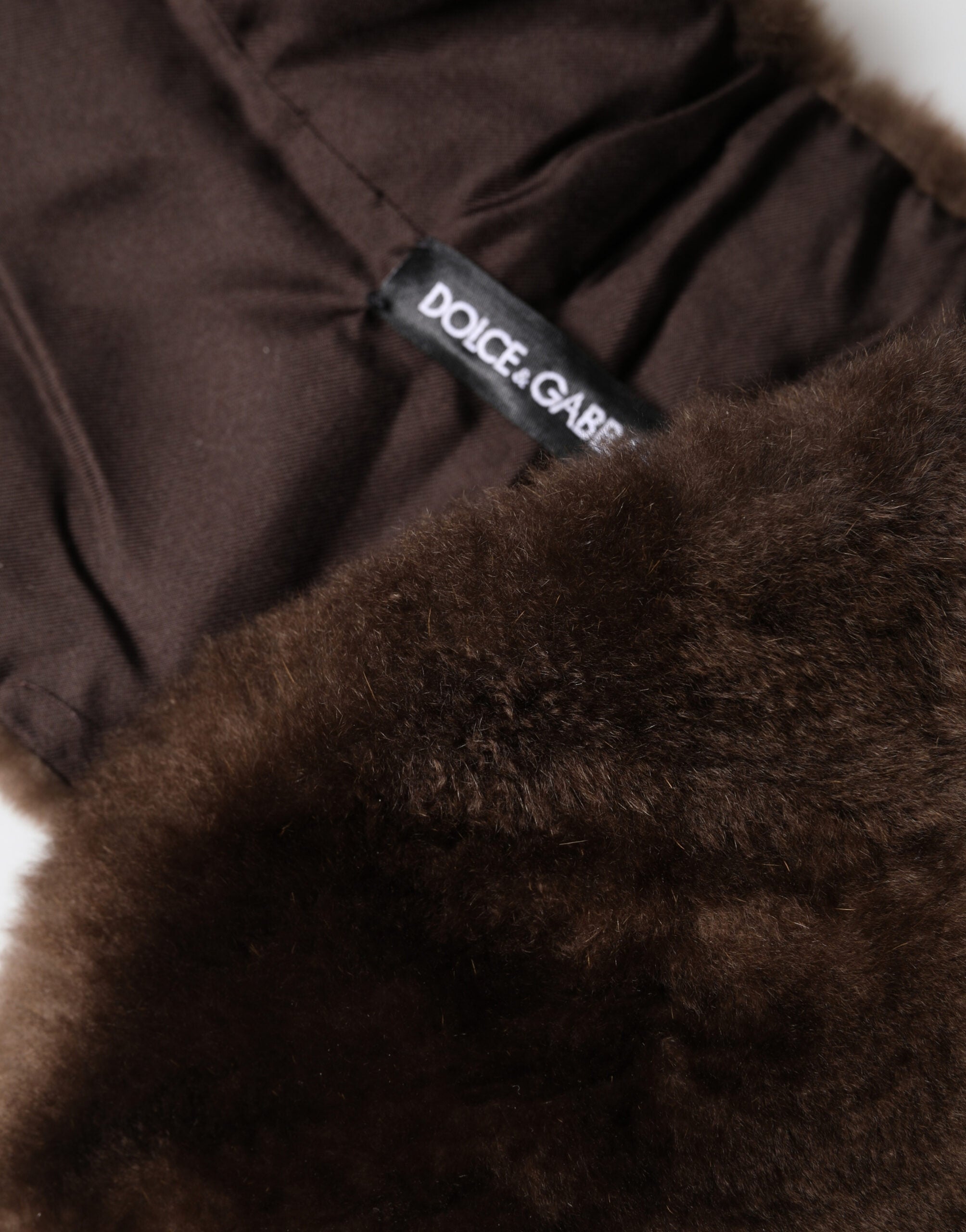 Dolce & Gabbana Brown Fur Shoulder Collar Neck Wrap 60cm x 14cm Scarf