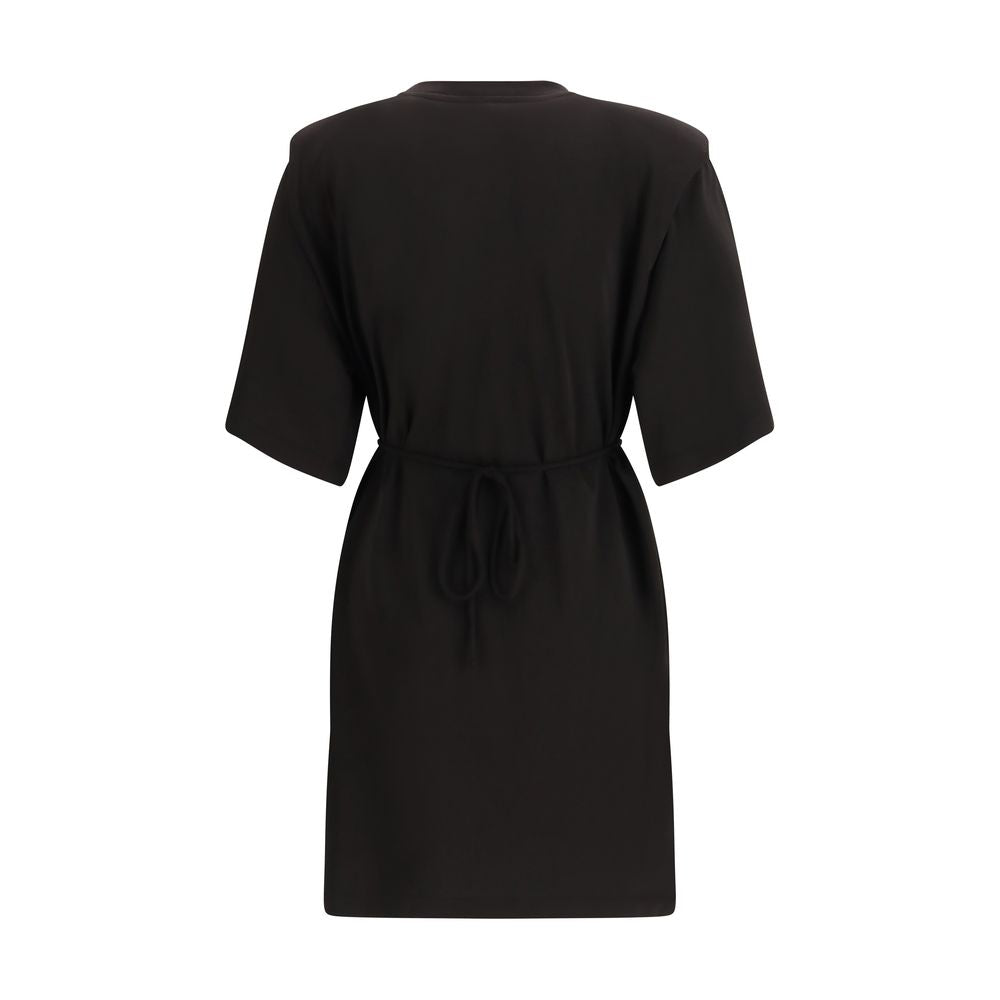 Discover the PINKO Allie Dress, a masterpiece of black acetate elegance, blending sophistication and comfort for the discerning individual.