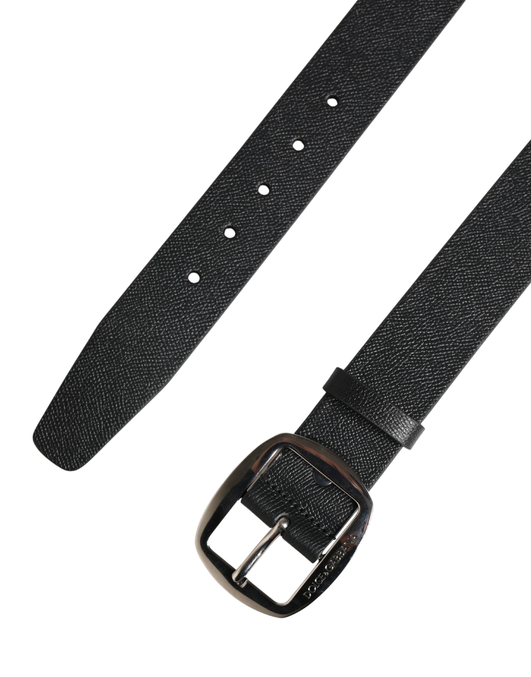 Dolce & Gabbana Black Calf Leather Belt - Exquisite Luxury Accessory