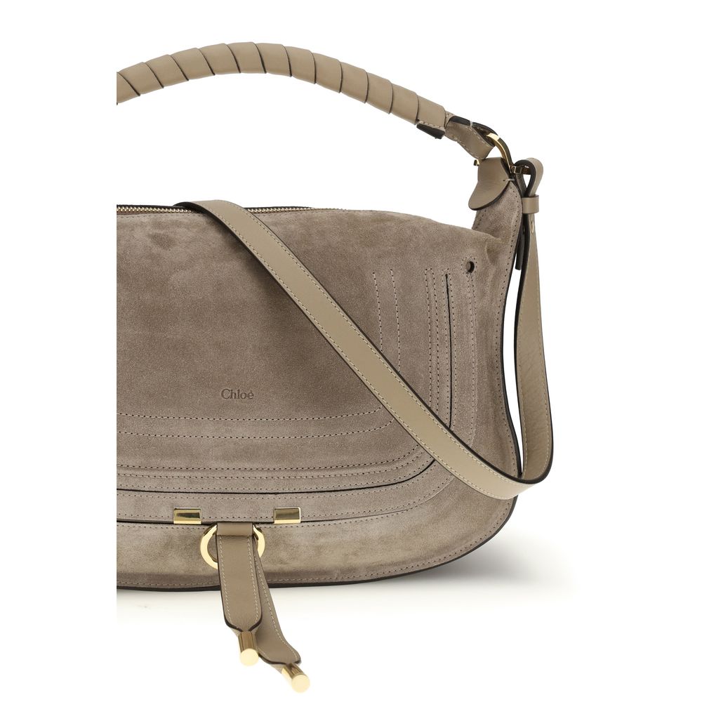 Chloé Beige Calf Leather Shoulder Bag – Artisanal Luxury Elegance