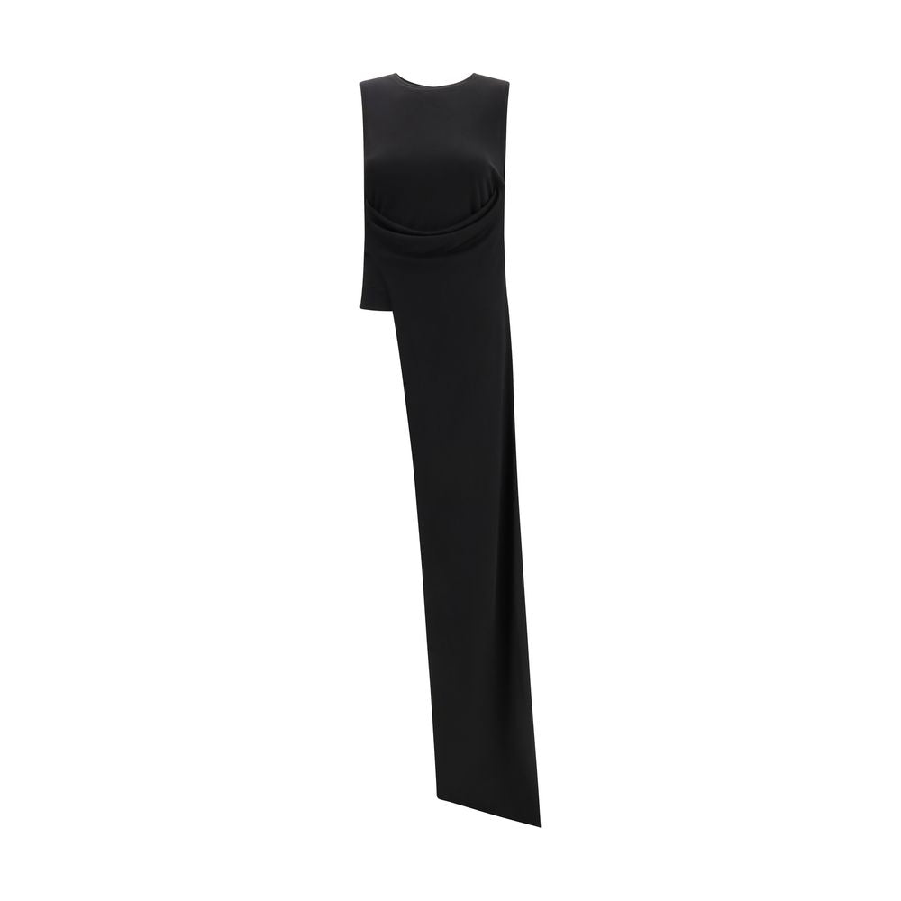 Indulge in the Ami Paris Black Viscose Cocktail Dress, a luxurious blend of soft crêpe jersey and refined elegance, perfect for any sophisticated occasion.
