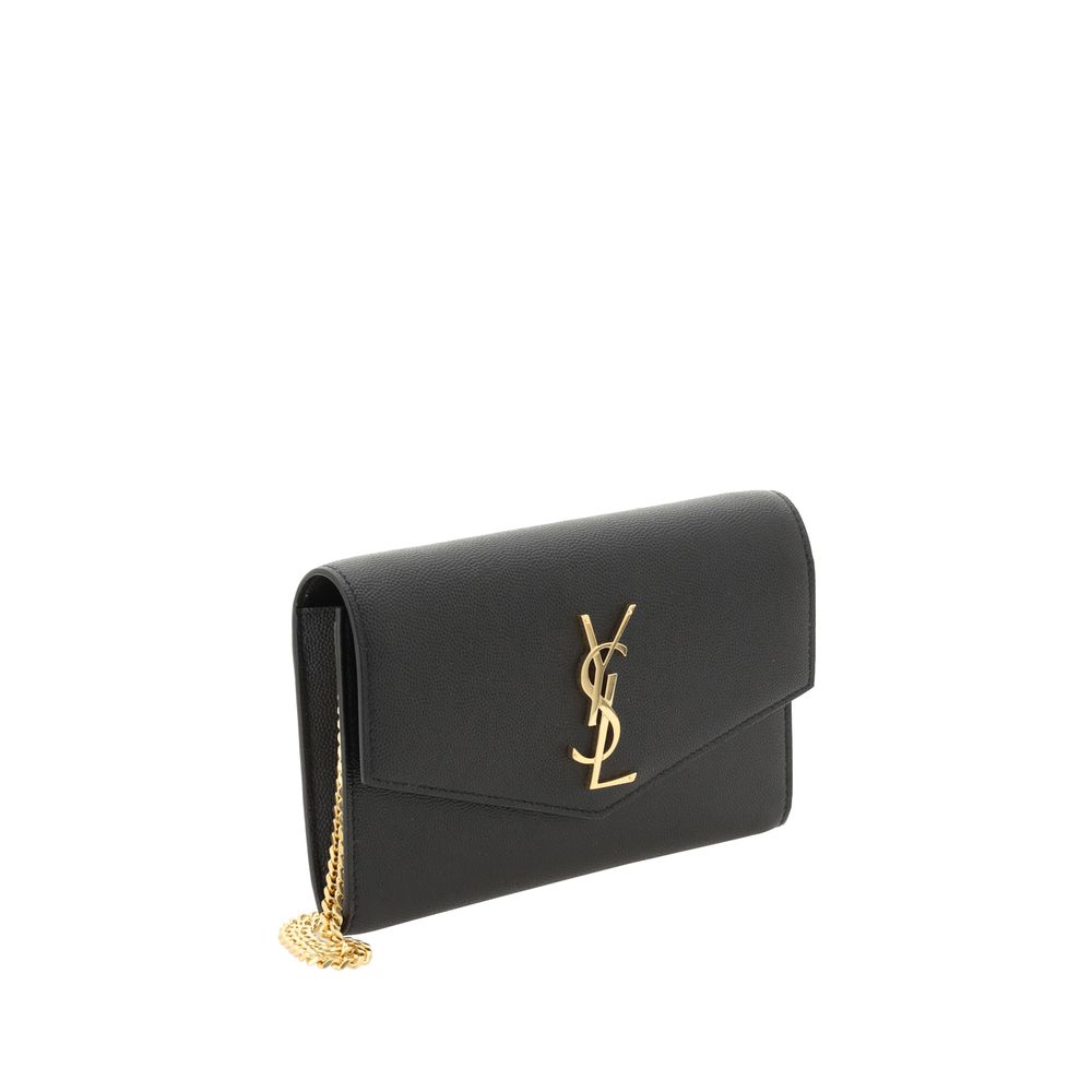 Saint Laurent Black Calf Leather Shoulder Bag - Artisanal Elegance
