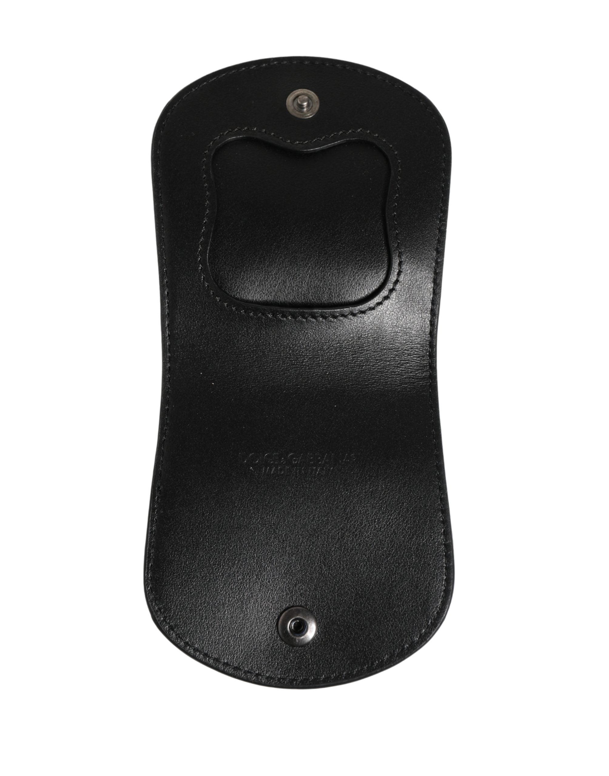 Dolce & Gabbana Black Exotic Skin Condom Case Holder Pocket Wallet
