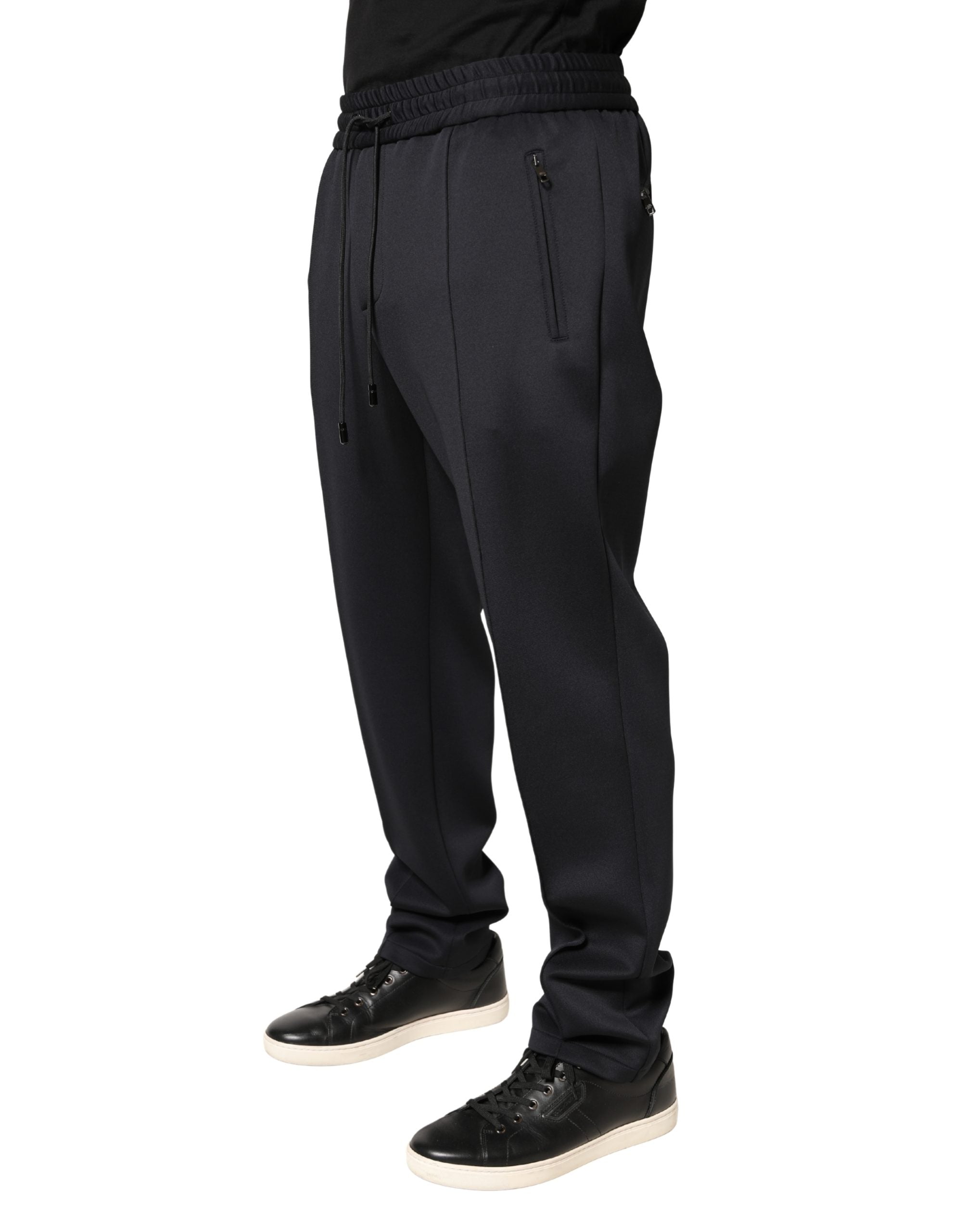 Dolce & Gabbana Black Polyester Skinny Jogger Trouser Pants