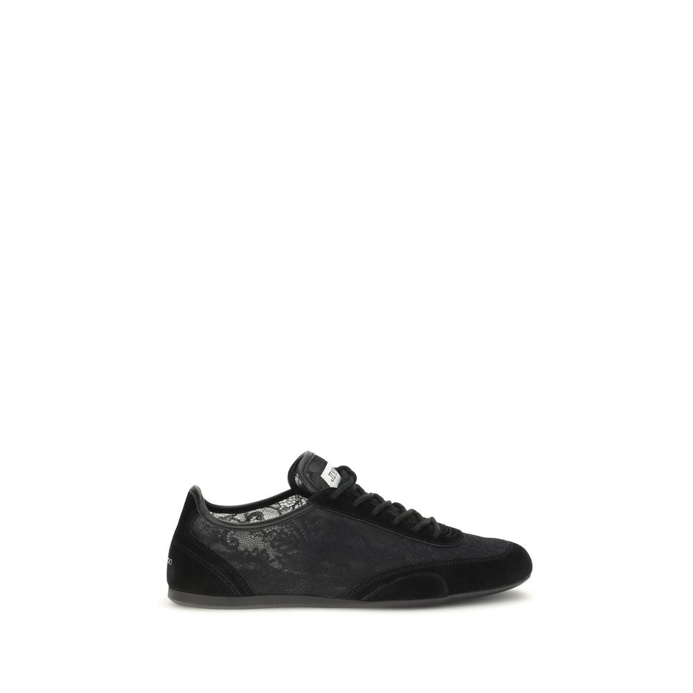 Jimmy Choo Black Calf Leather Bos Taurus Athletic Sneakers