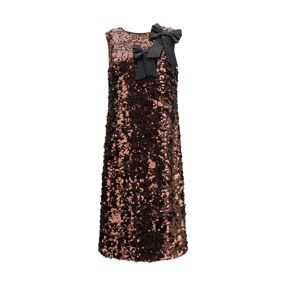 Ganni Brown Recycled Polyester Cocktail Dress - Timeless Elegance