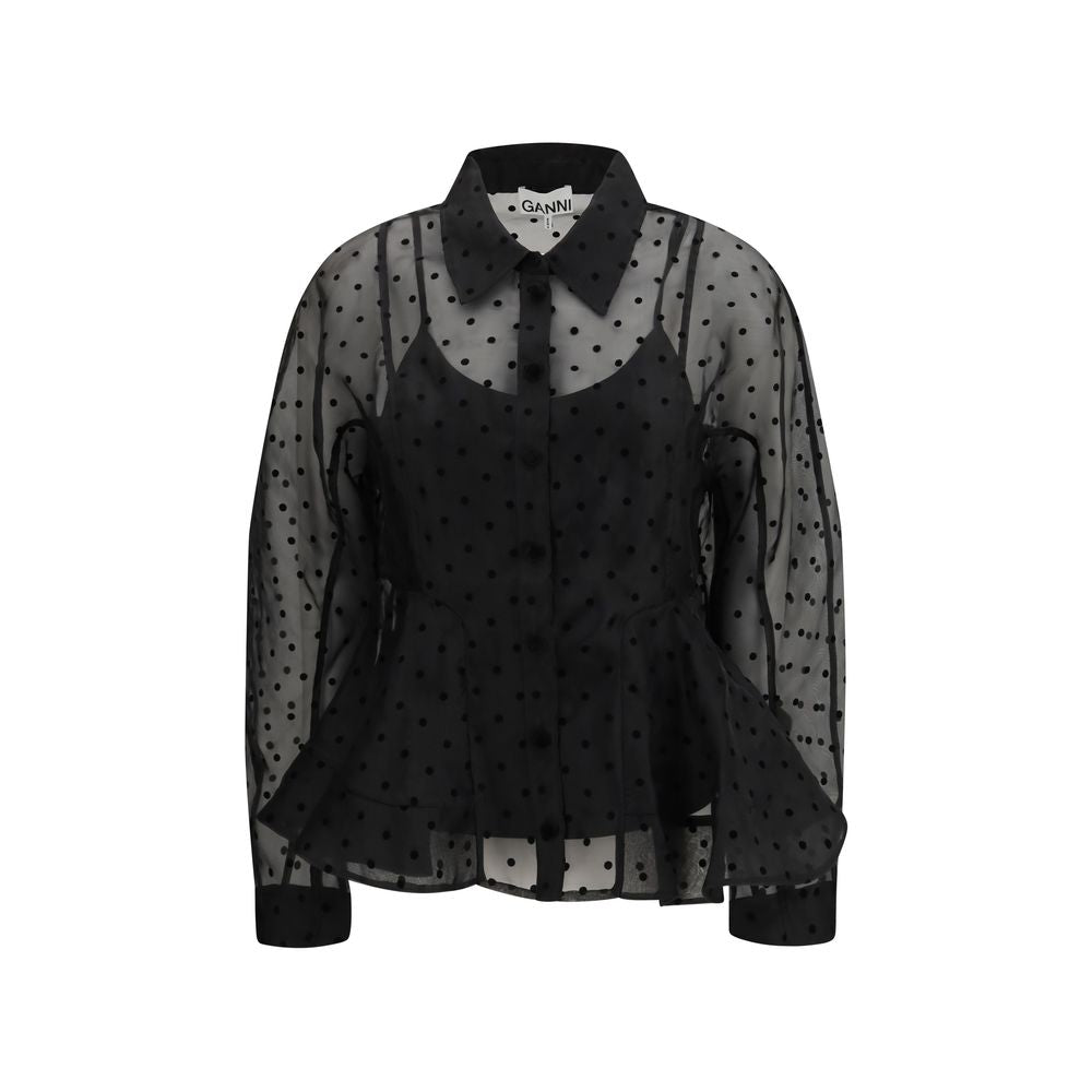 Ganni Polka Dot Organza Shirt - Elevate Your Elegance