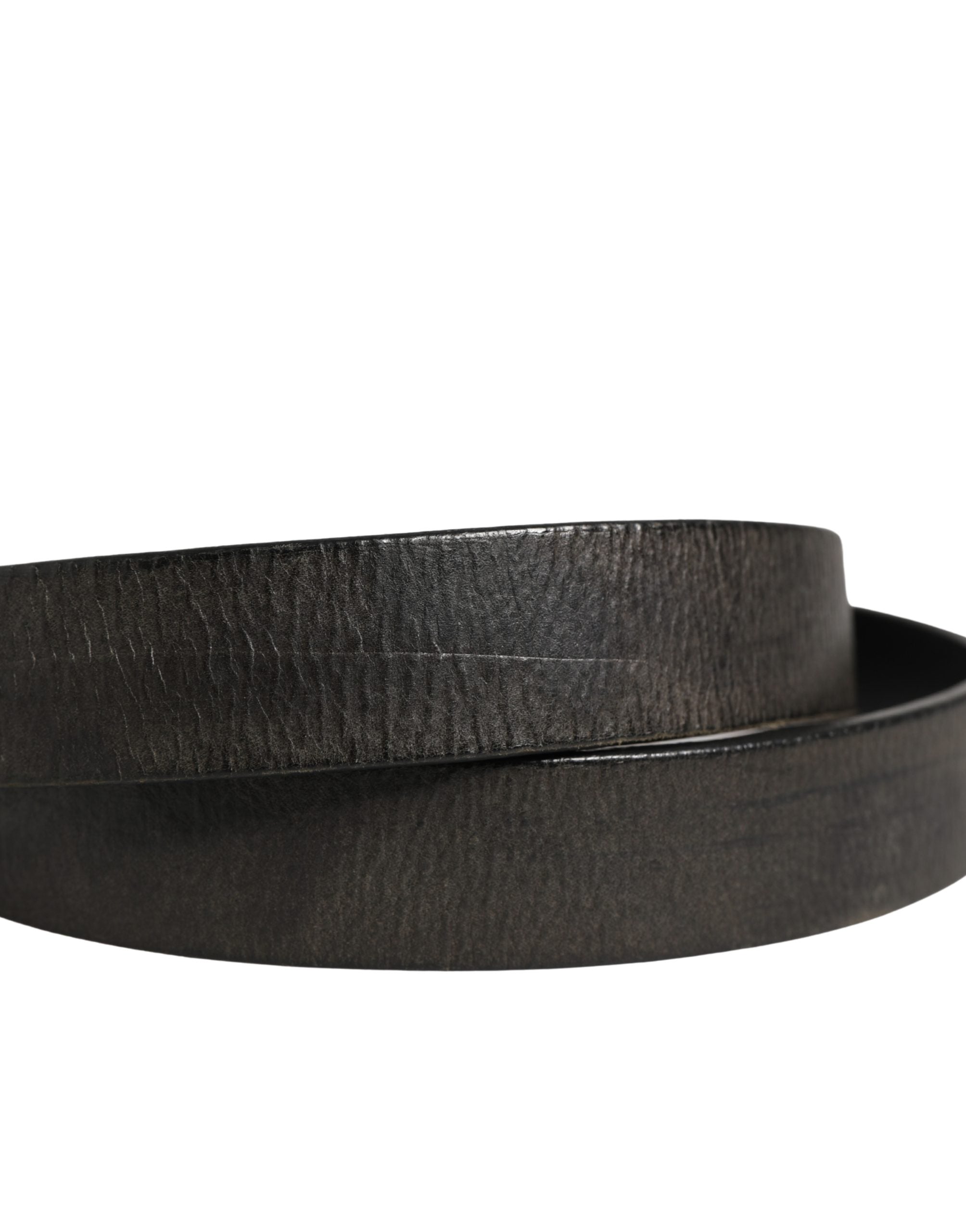Dolce & Gabbana Men Black Classic Leather Metal Buckle Belt
