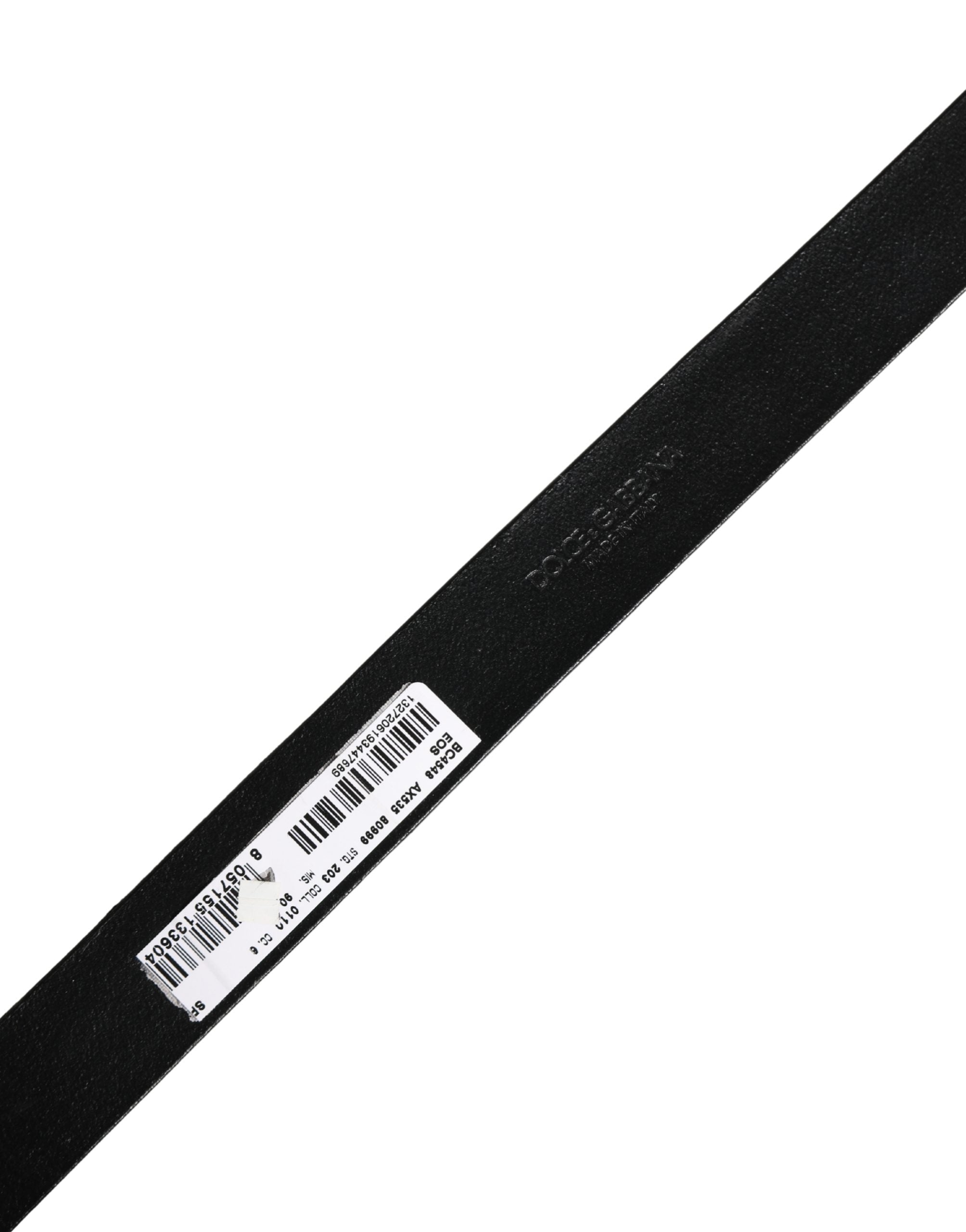 Dolce & Gabbana Men Black Classic Leather Metal Buckle Belt