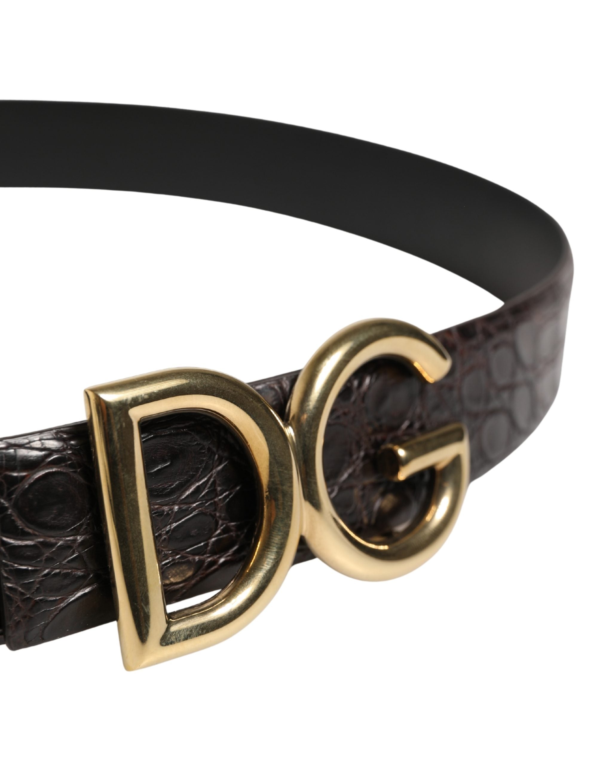 Dolce & Gabbana Black Exotic Leather Logo Buckle Belt - Luxury