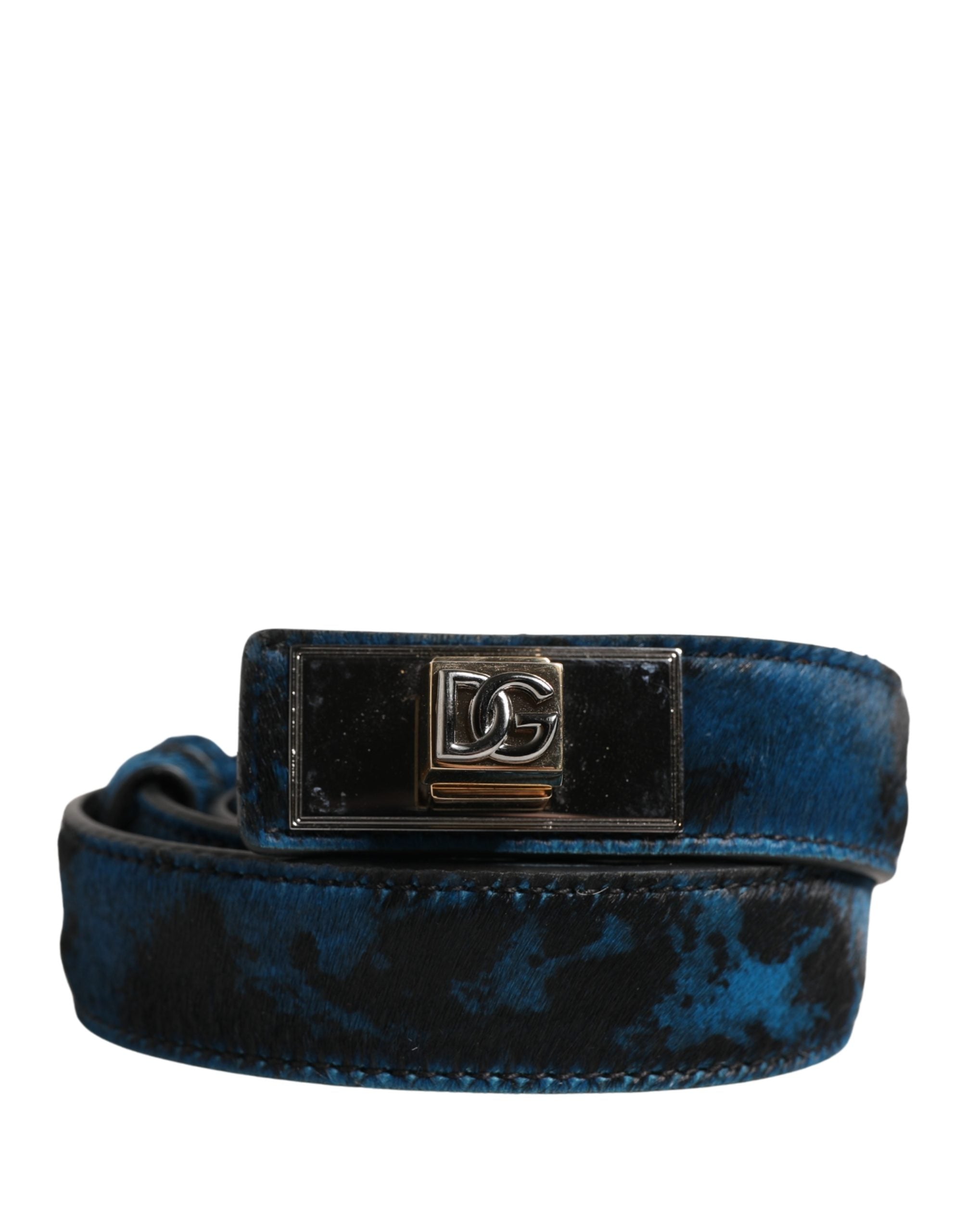 Dolce & Gabbana Blue Calf Leather Belt - Timeless Luxury Accessory