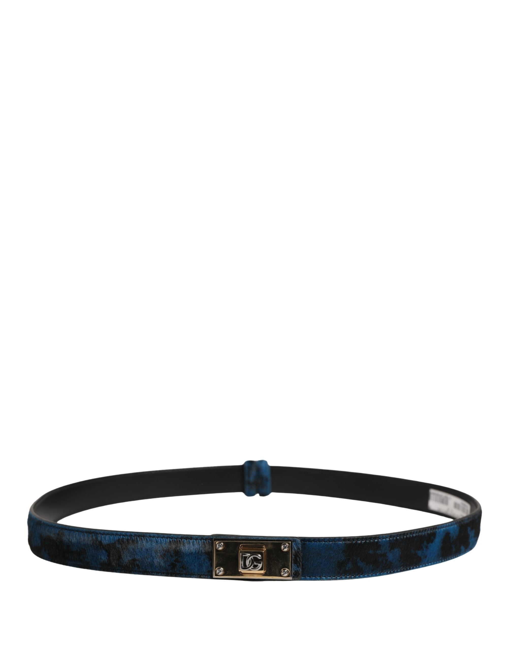 Dolce & Gabbana Blue Calf Leather Logo Belt - Timeless Luxury
