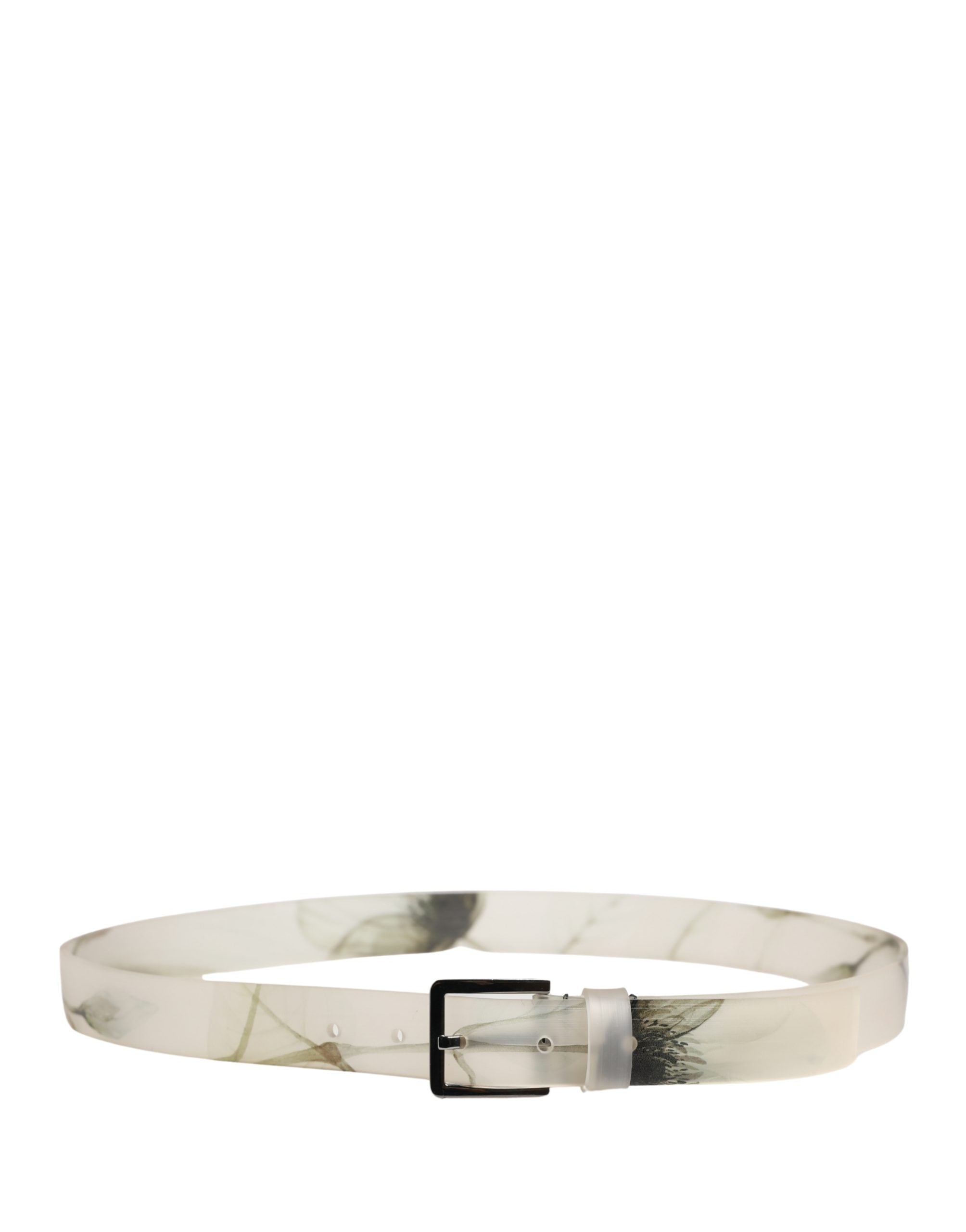 Dolce & Gabbana Men White Floral Belt - Artisanal Luxury Statement
