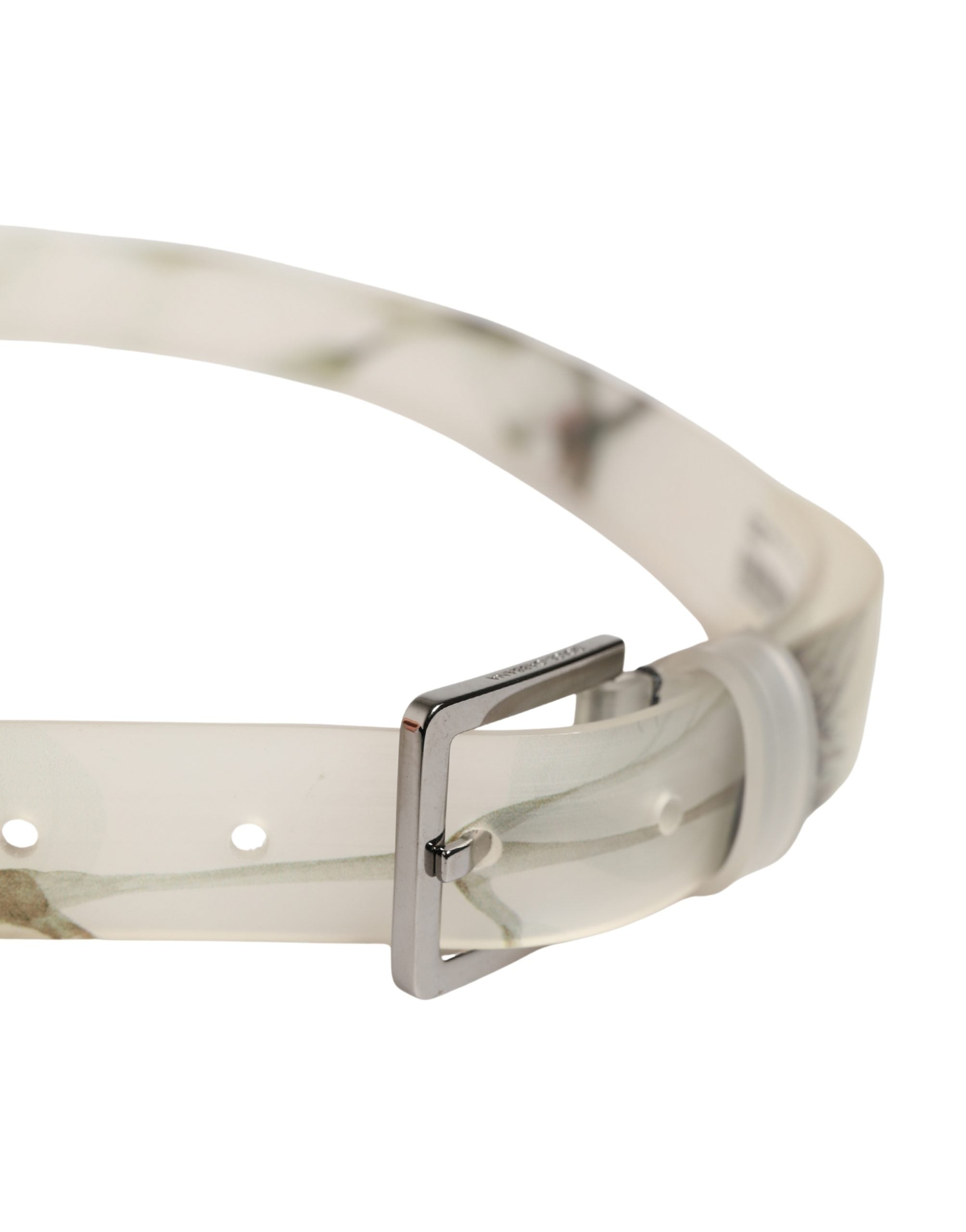 Dolce & Gabbana White Floral Belt - Artisanal Luxury Statement