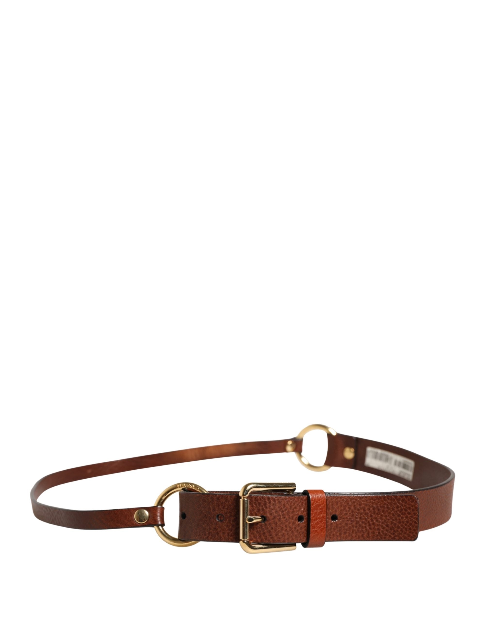 Elevate your style with the Dolce & Gabbana Men Brown Classic Leather Metal Buckle Belt, a testament to Italian craftsmanship and timeless luxury in exquisite calf leather.