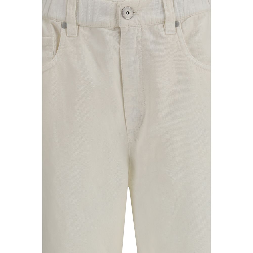 Brunello Cucinelli White Cotton Jeans Denim