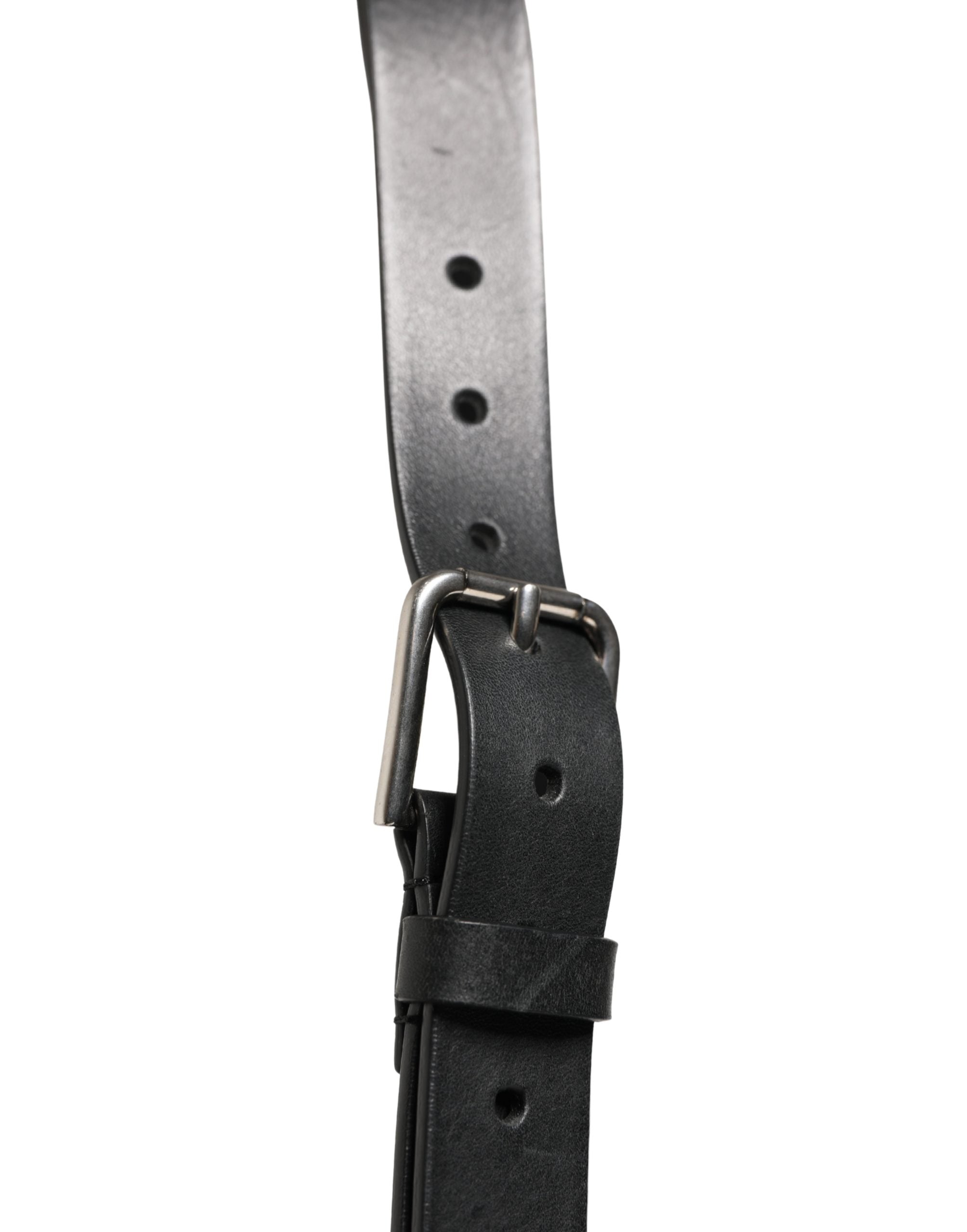 Dolce & Gabbana Black Double Strap Leather Belt - Exquisite Luxury