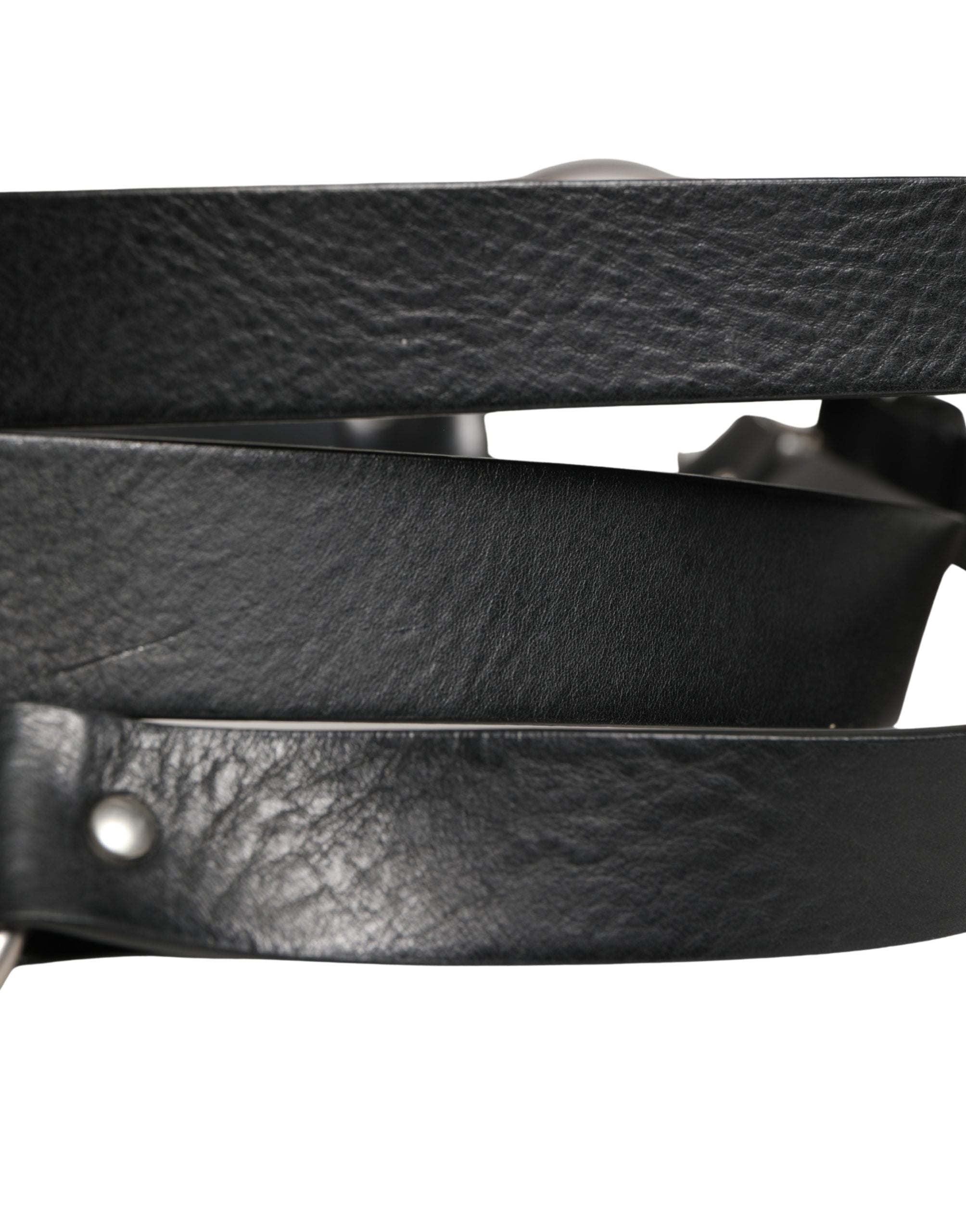 Dolce & Gabbana Black Double Strap Leather Belt - Exquisite Luxury