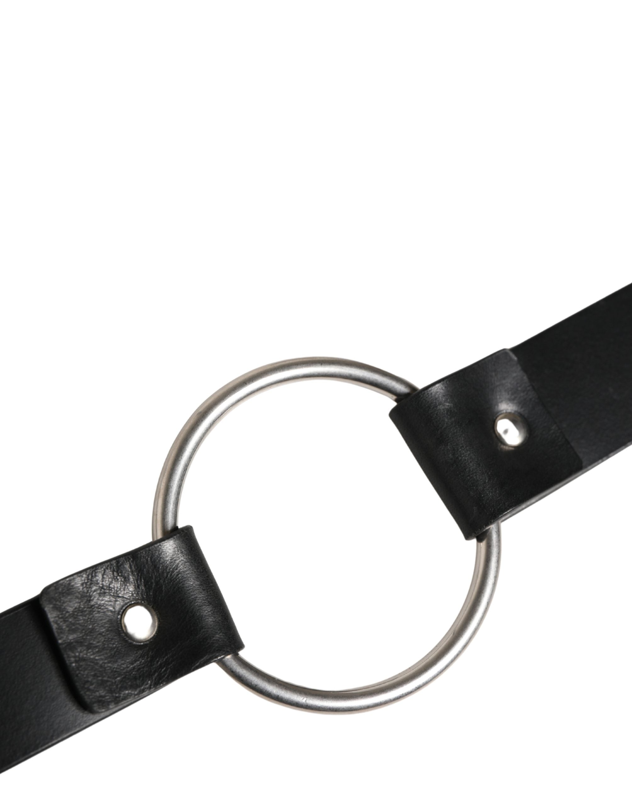 Dolce & Gabbana Black Double Strap Leather Belt - Artisanal Luxury