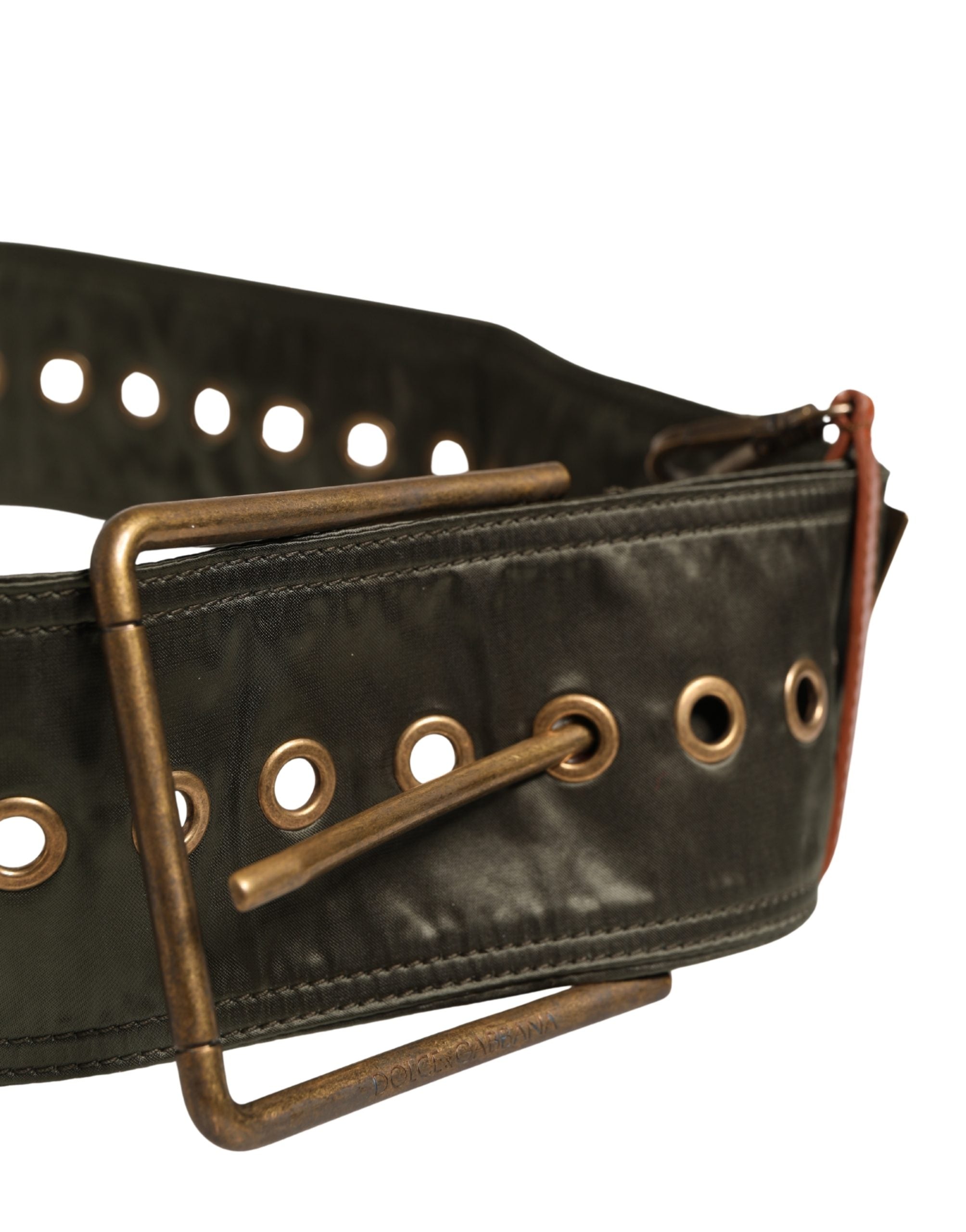 Dolce & Gabbana Men Black Wide Leather DG Metal Buckle Belt