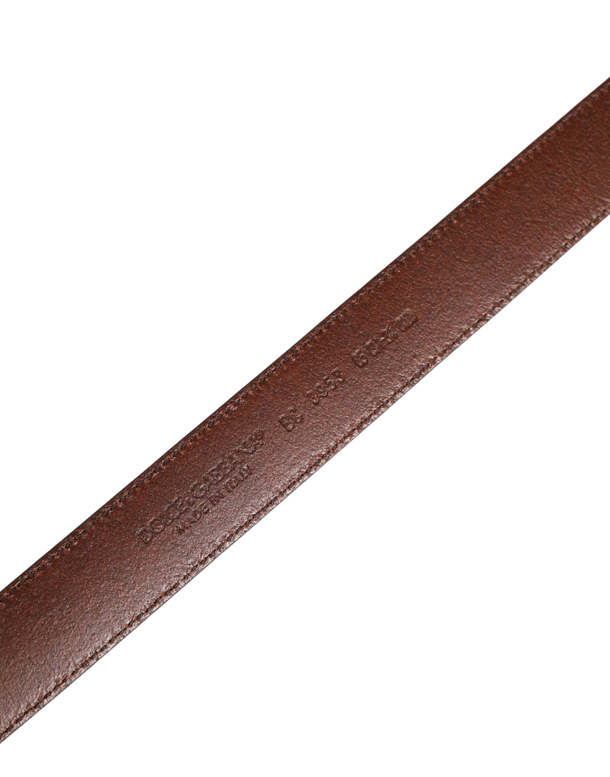Dolce & Gabbana Men Brown Classic Leather Metal Buckle Belt