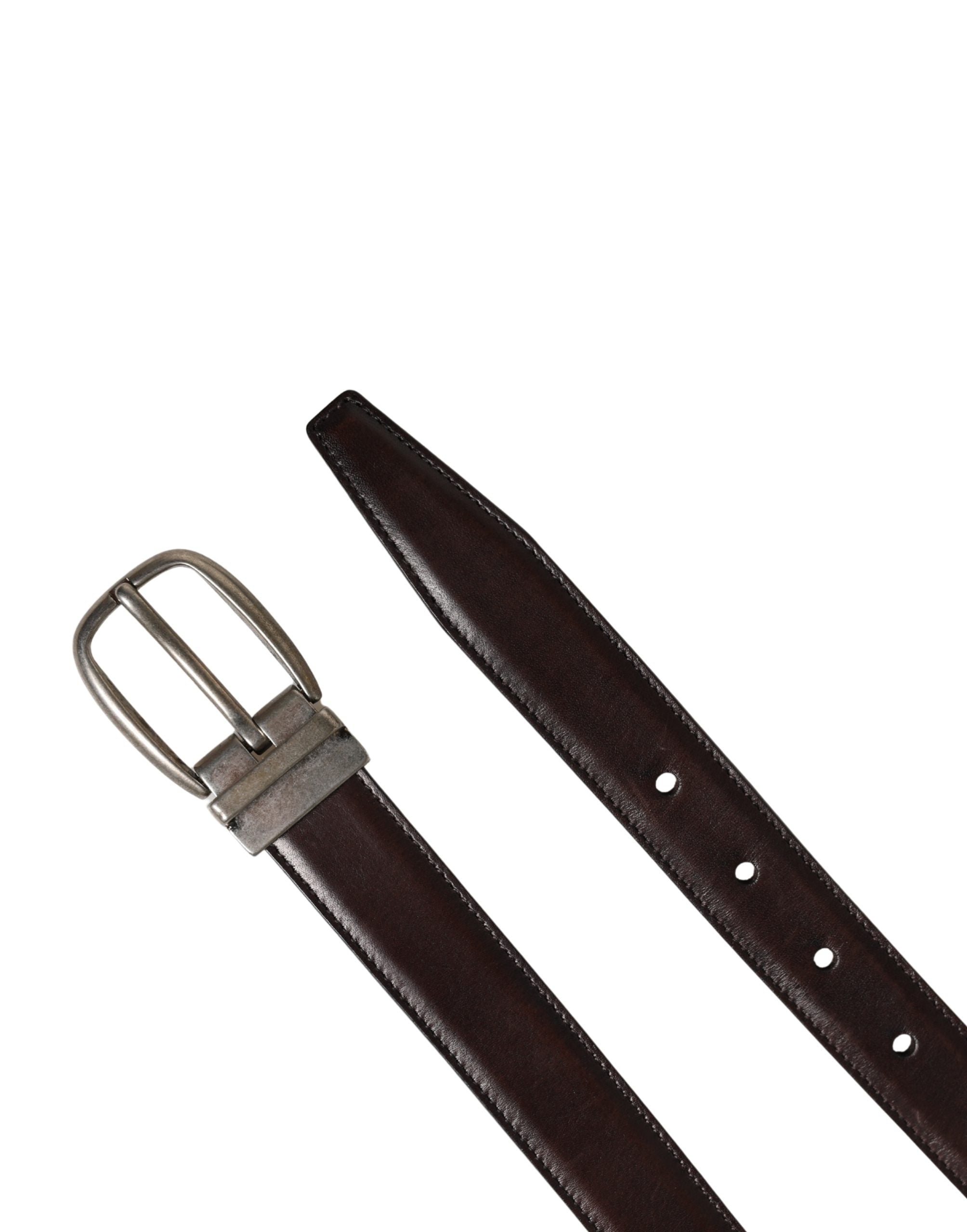Dolce & Gabbana Men Brown Classic Leather Metal Buckle Belt
