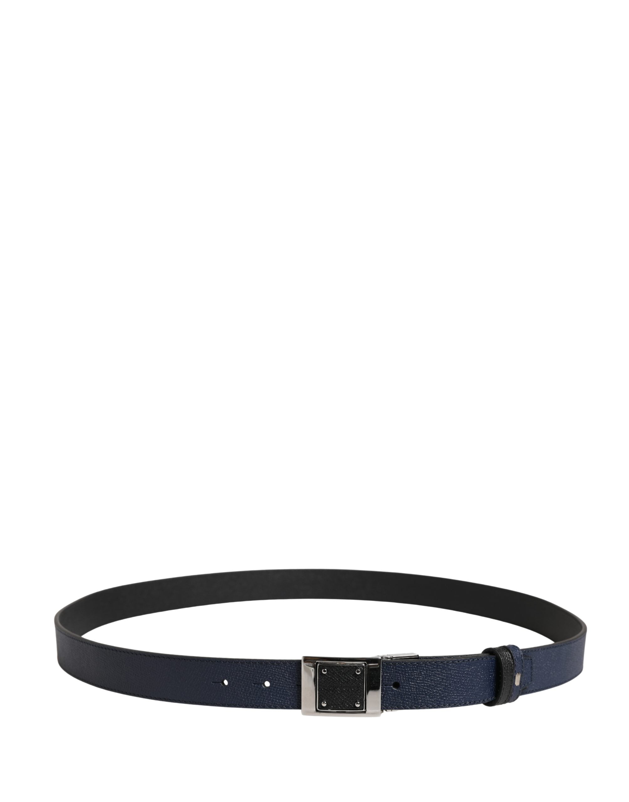 Indulge in the exquisite allure of the Dolce & Gabbana Men Blue Calfskin Leather Square Buckle Belt, a testament to Italian craftsmanship and modern elegance.