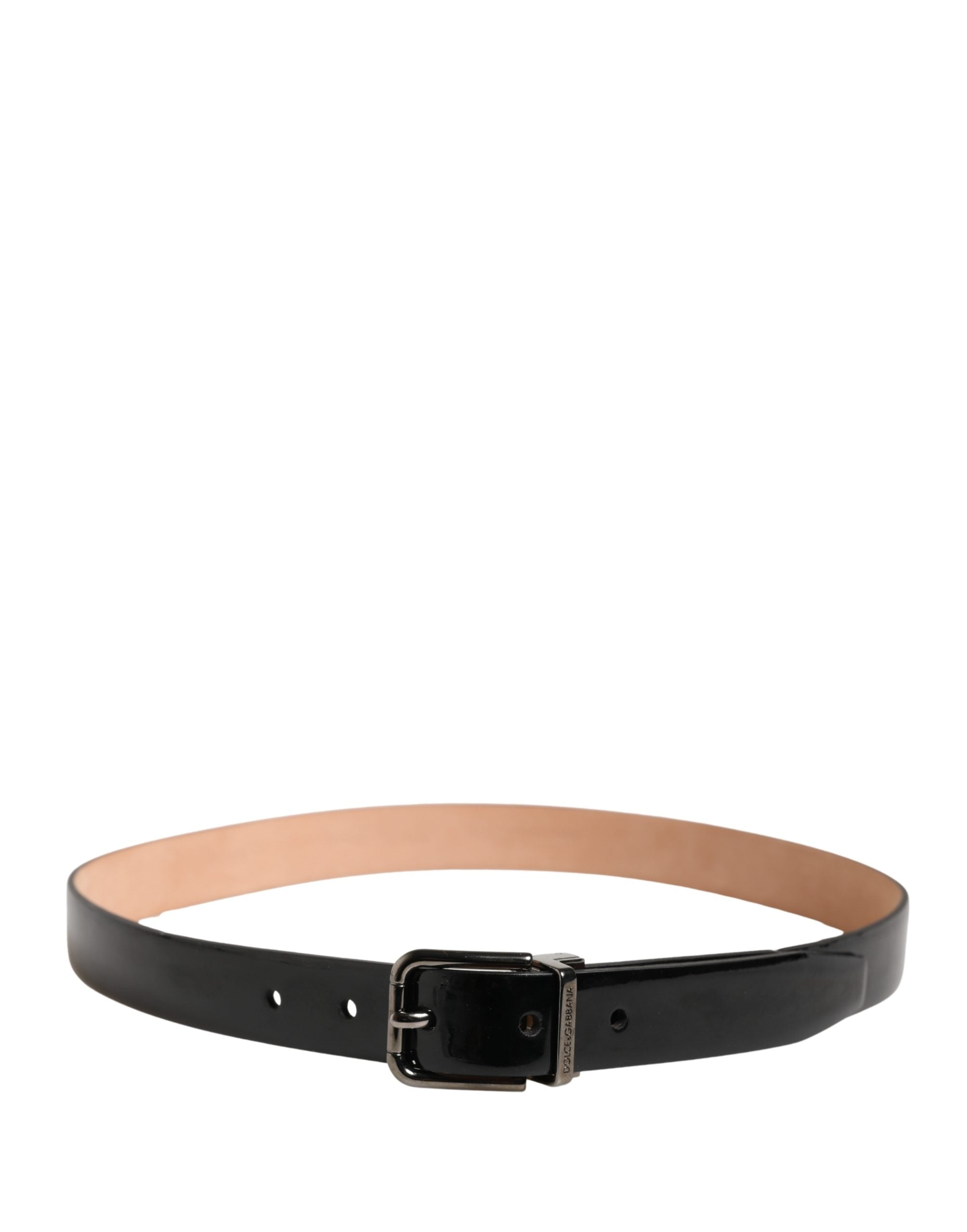 Indulge in the opulent allure of the Dolce & Gabbana Men Black Classic Leather Metal Buckle Belt, a timeless piece crafted from premium calf leather, embodying sophistication and luxury.