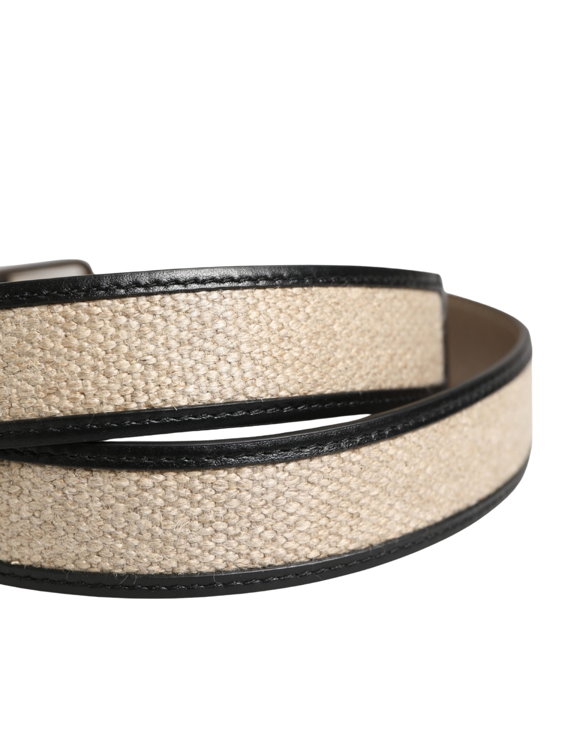 Dolce & Gabbana Beige Woven Leather Belt - Timeless Luxury