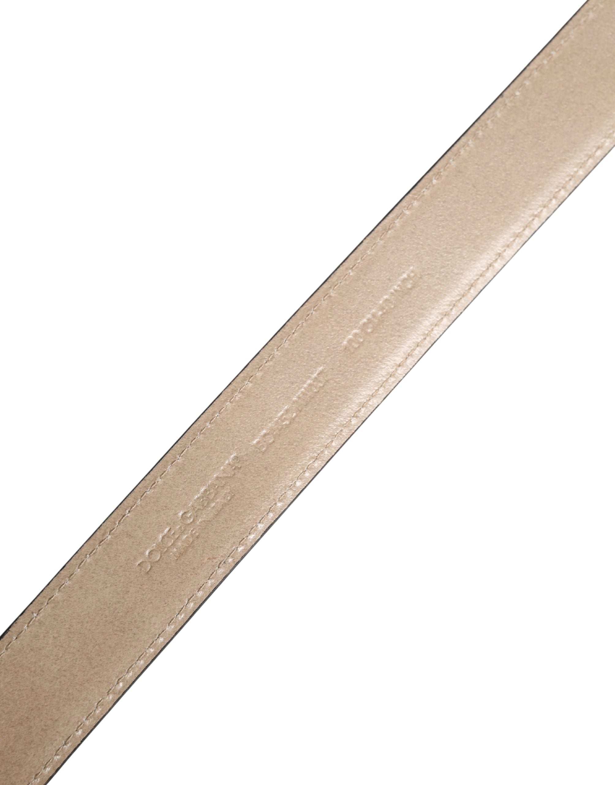 Dolce & Gabbana Beige Woven Leather Belt - Timeless Luxury