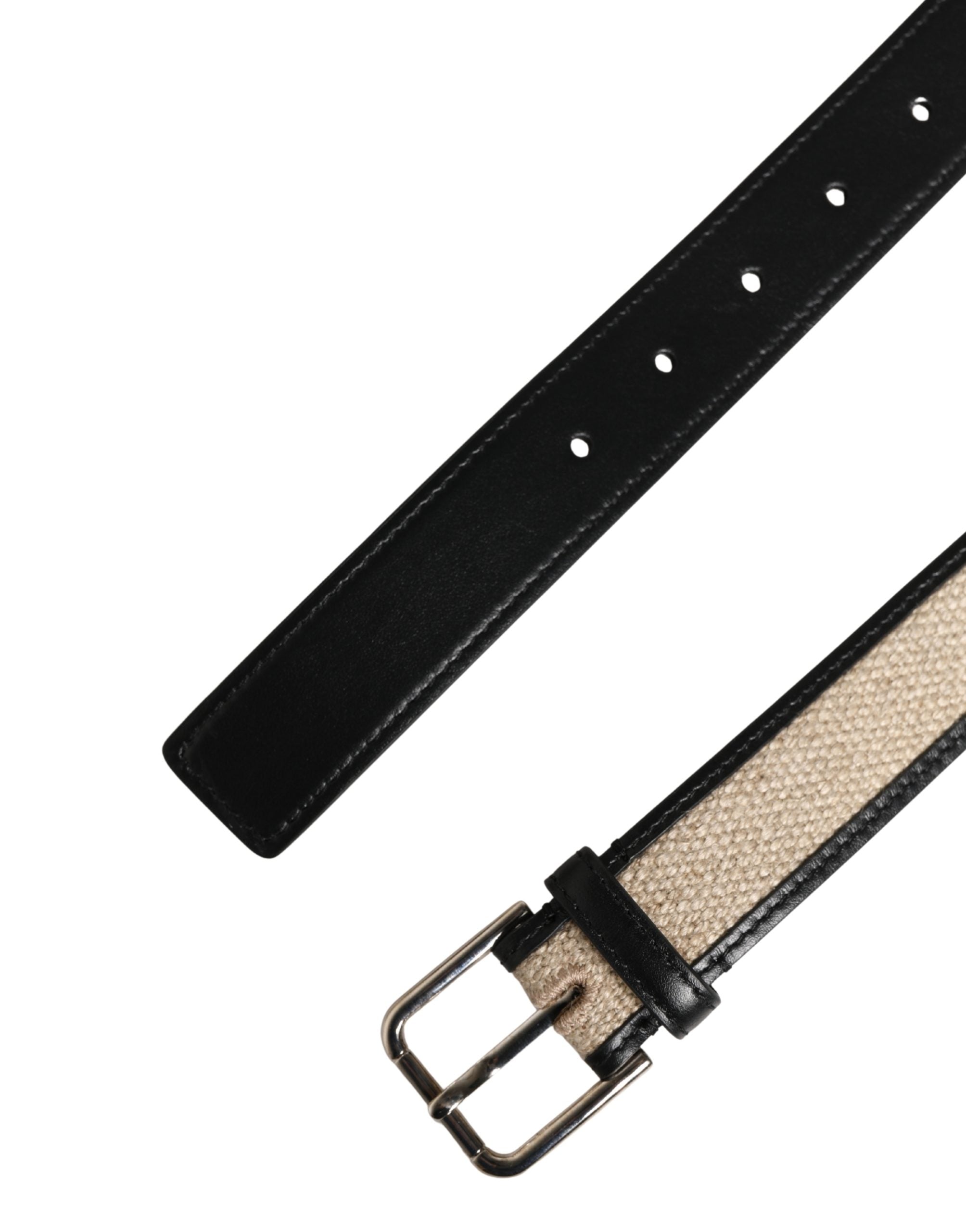 Dolce & Gabbana Beige Woven Leather Belt - Timeless Luxury