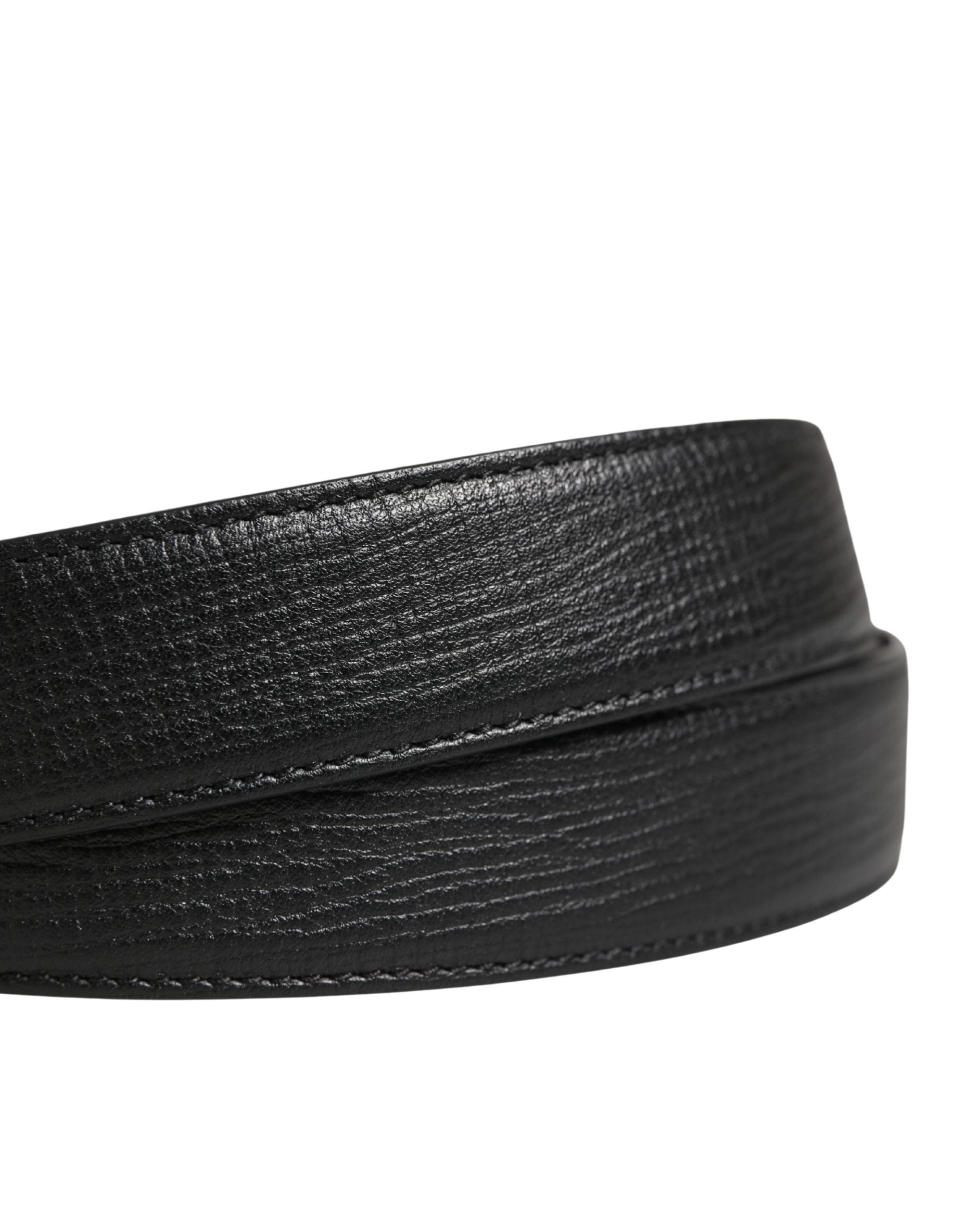 Elevate your style with the Dolce & Gabbana Men Black Classic Leather Metal Buckle Belt, a masterpiece of Italian craftsmanship in luxurious calf leather, perfect for the discerning individual.