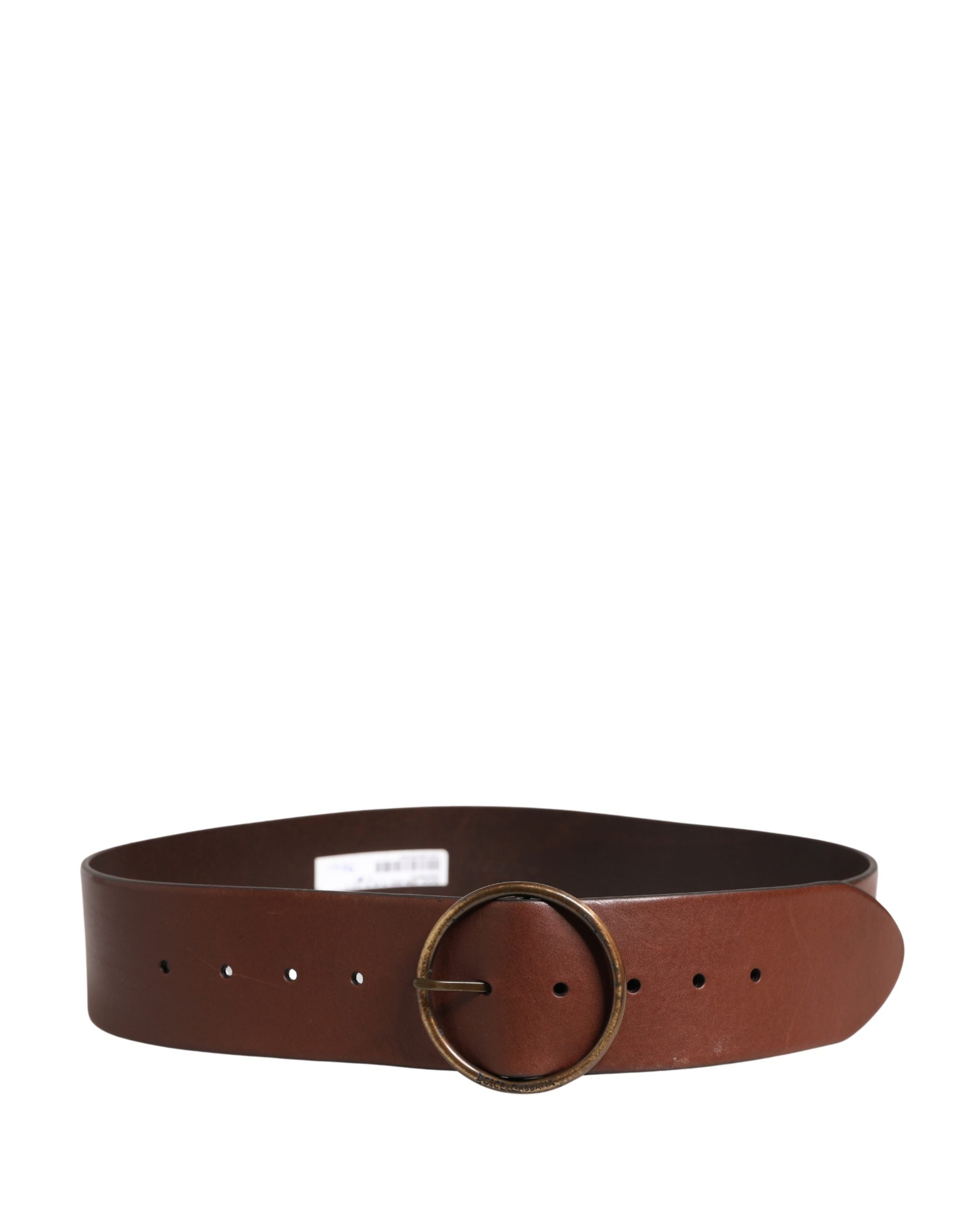 Dolce & Gabbana Brown Leather Wide Waist Belt – Luxury Couture