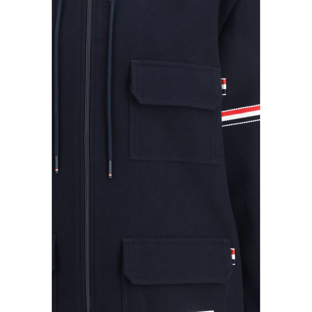 Thom Browne Blue Cotton Parka