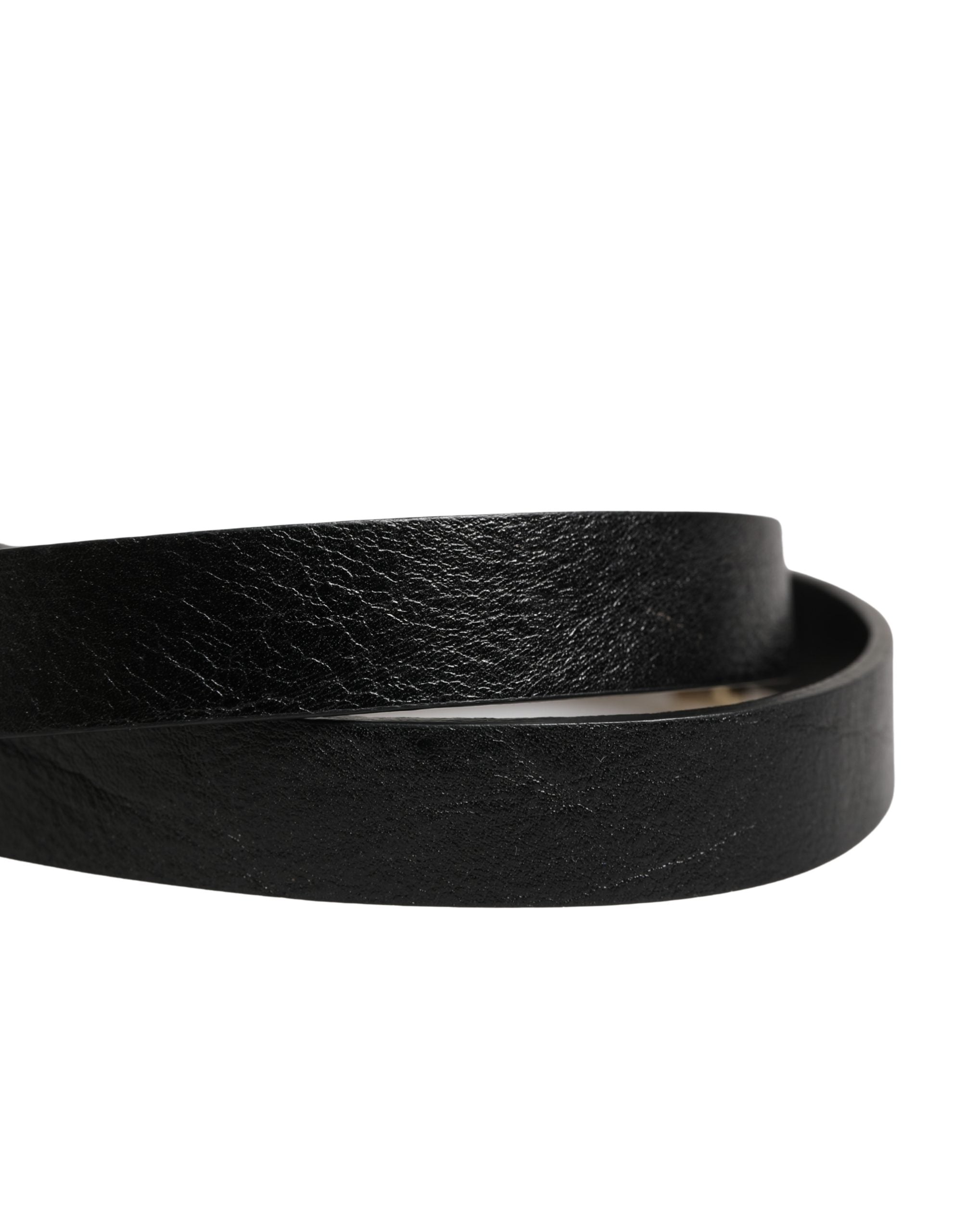 GF Ferre Black Leather Waist Belt - Artisanal Luxury Accessory