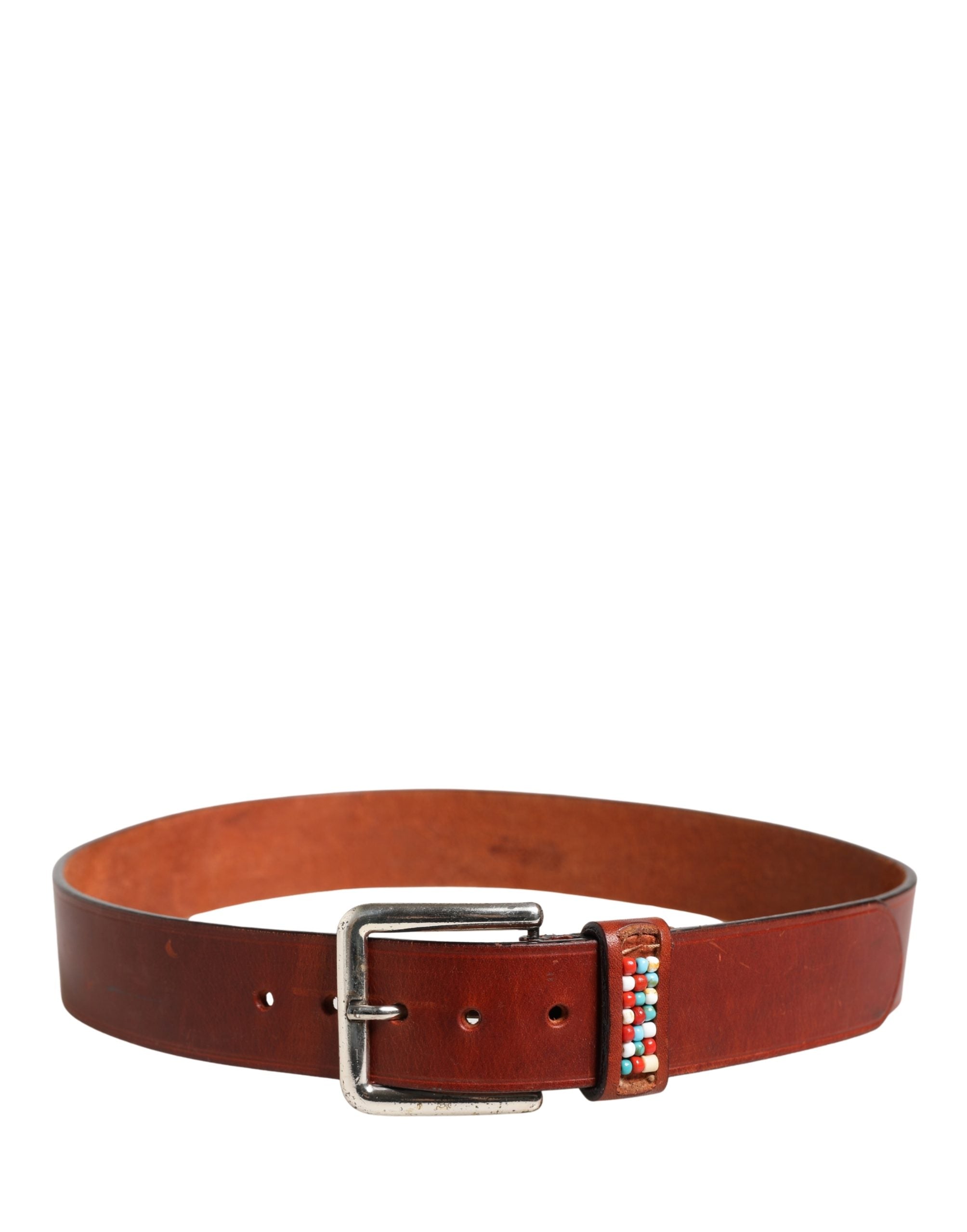 GF Ferre Bordeaux Wide Leather Waist Belt - Artisanal Luxury