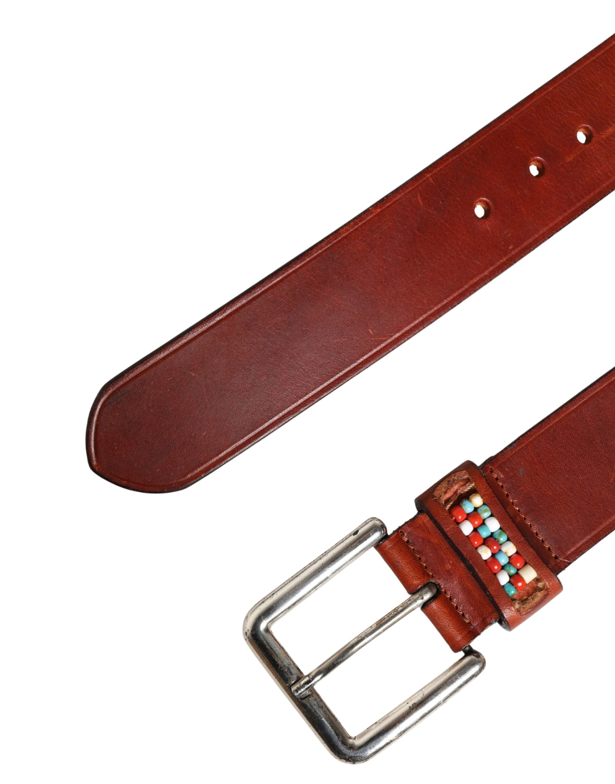 GF Ferre Bordeaux Wide Leather Waist Belt - Artisanal Luxury
