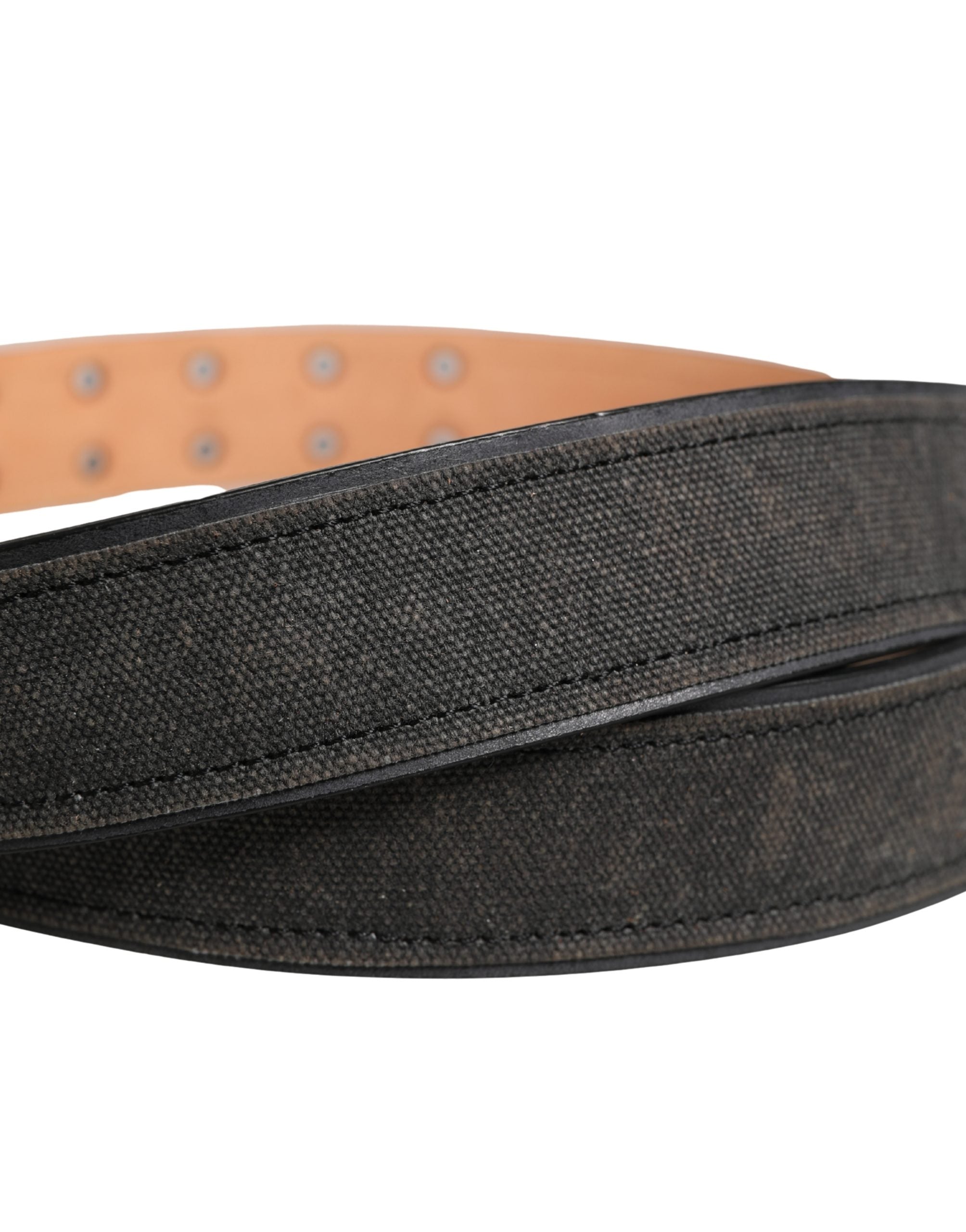 Elevate your style with the Ermanno Scervino Black Leather Cotton Logo Metal Buckle Belt, a masterpiece of Italian craftsmanship that embodies timeless luxury and sophistication.