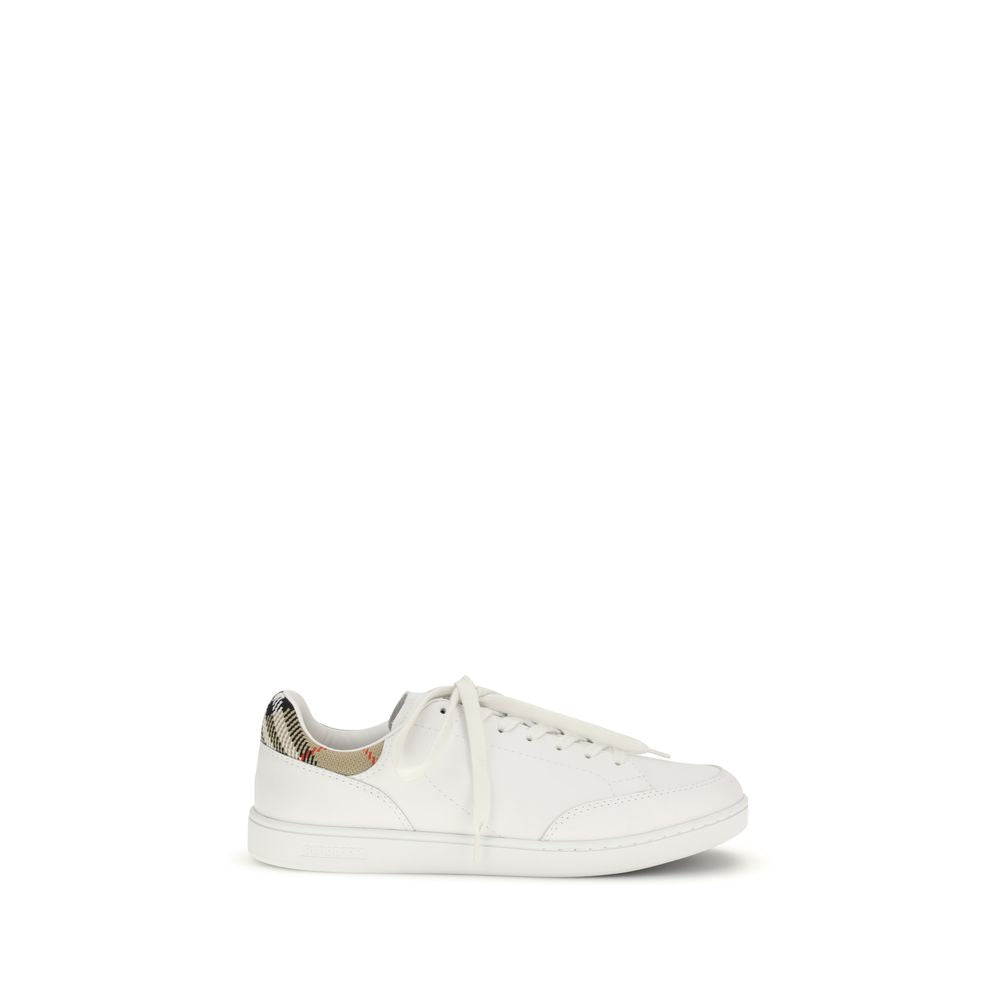 Burberry White Calf Leather Low Top Sneakers - Artisanal Luxury