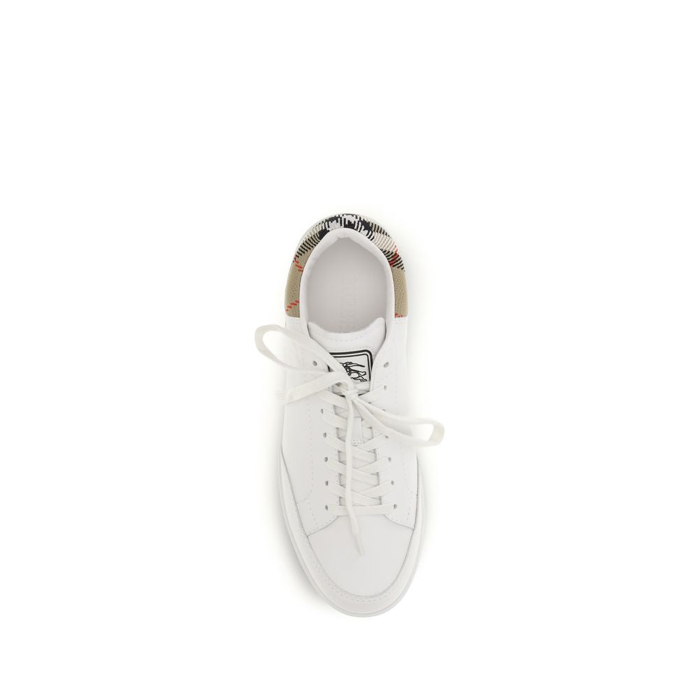 Burberry White Calf Leather Sneakers - Artisanal Luxury Footwear