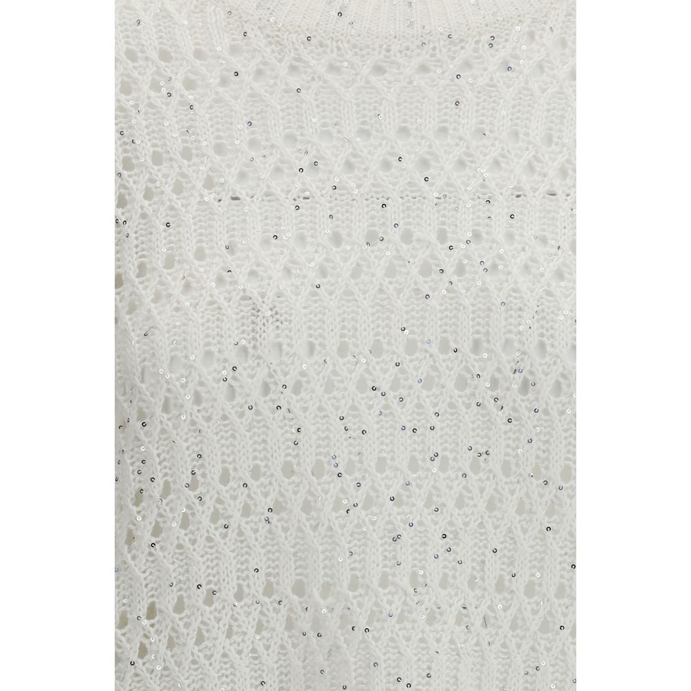 Brunello Cucinelli White Silk Sweatshirt – Artisanal Luxury Couture