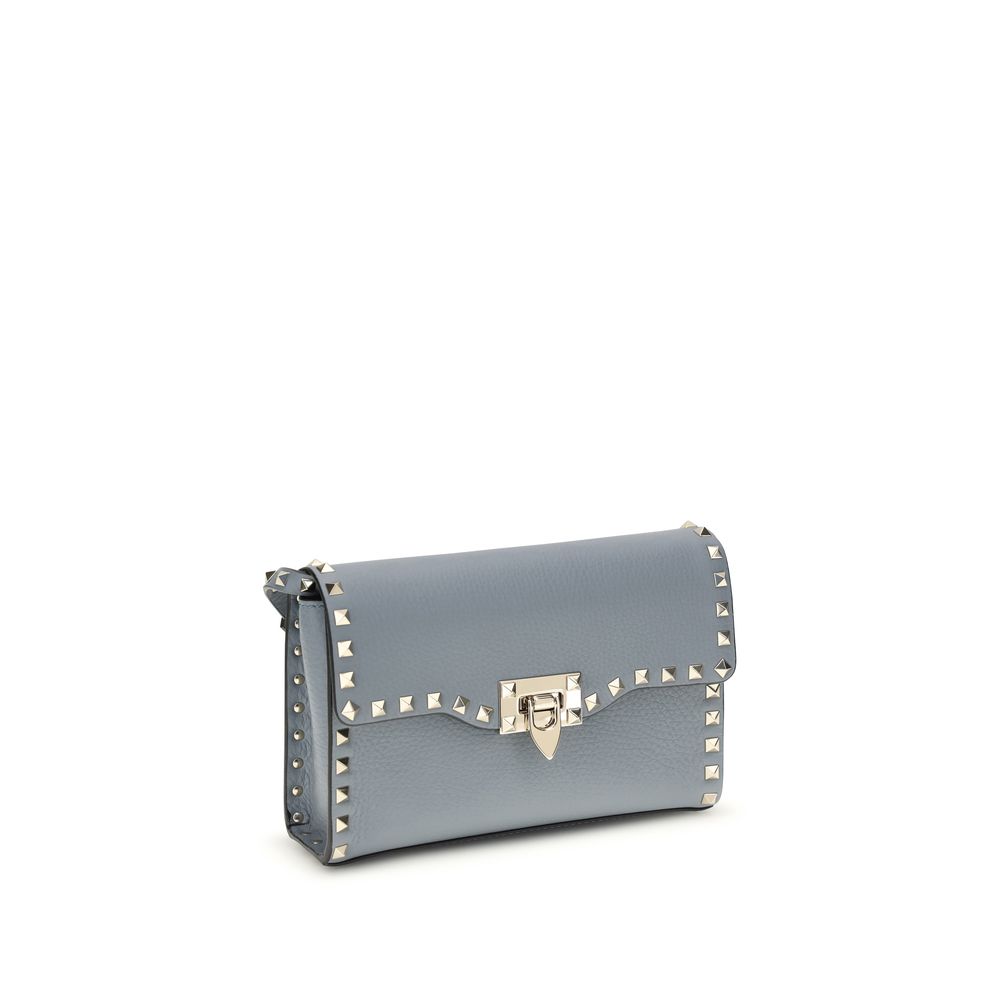 Valentino Garavani Blue Calf Leather Shoulder Bag, Couture Elegance