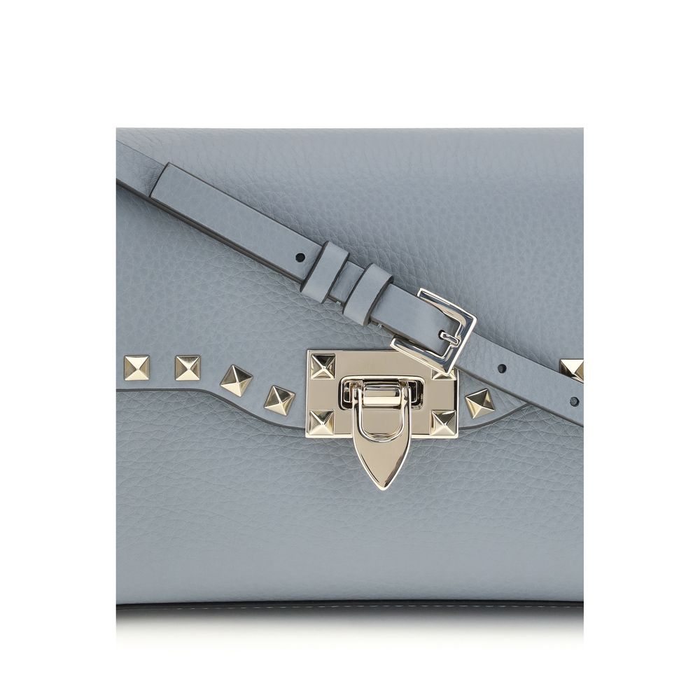 Valentino Garavani Blue Calf Leather Shoulder Bag, Couture Elegance