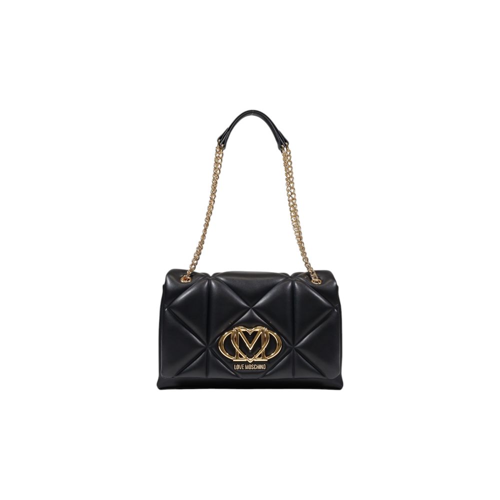 Elevate your style with the Love Moschino Black Polyethylene Handbag, a medium-sized luxury accessory crafted from high-quality polyurethane, embodying timeless elegance and versatility for every occasion.