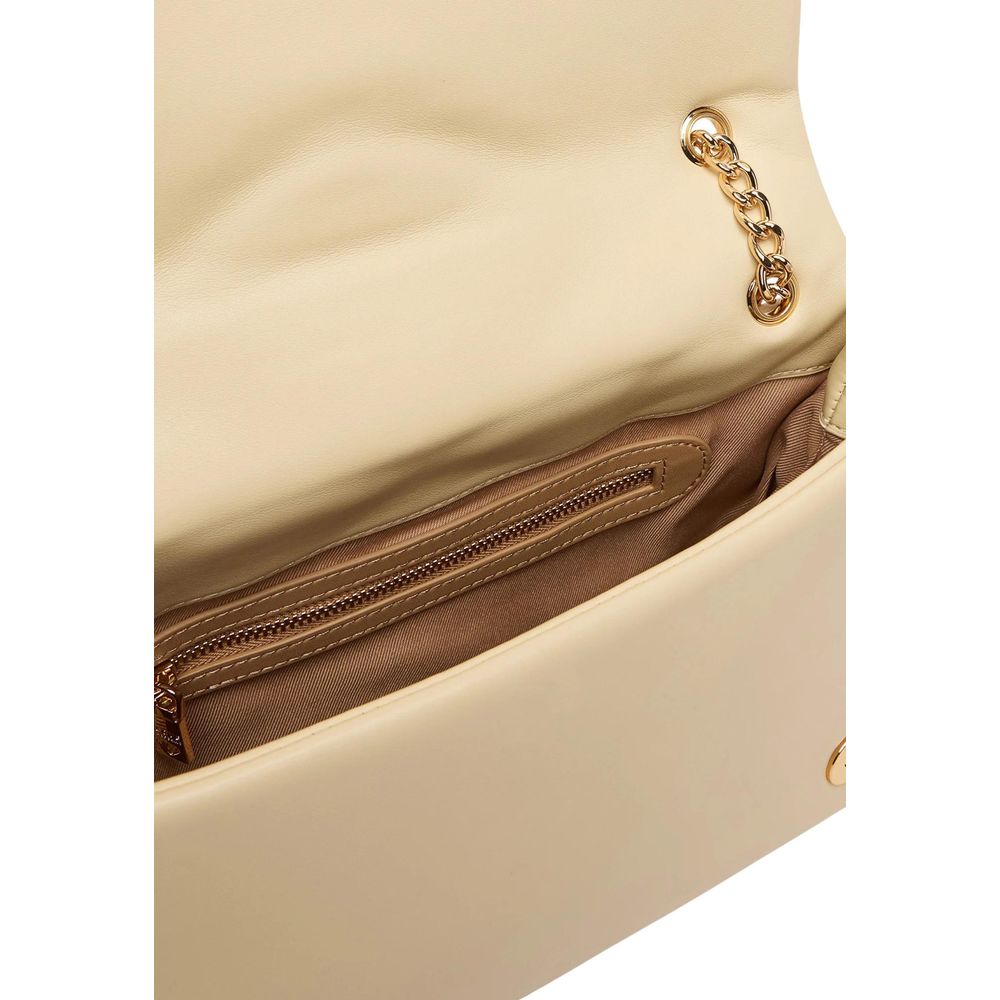 Discover the Love Moschino Beige Artificial Leather Handbag from the SS26 collection, a masterpiece of geometric elegance and luxurious craftsmanship, perfect for elevating your style.