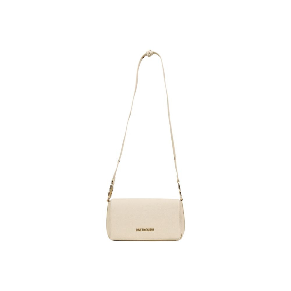 Elevate your style with the Love Moschino Beige Polyethylene Handbag, a masterpiece of luxurious design and refined craftsmanship, perfect for any occasion.