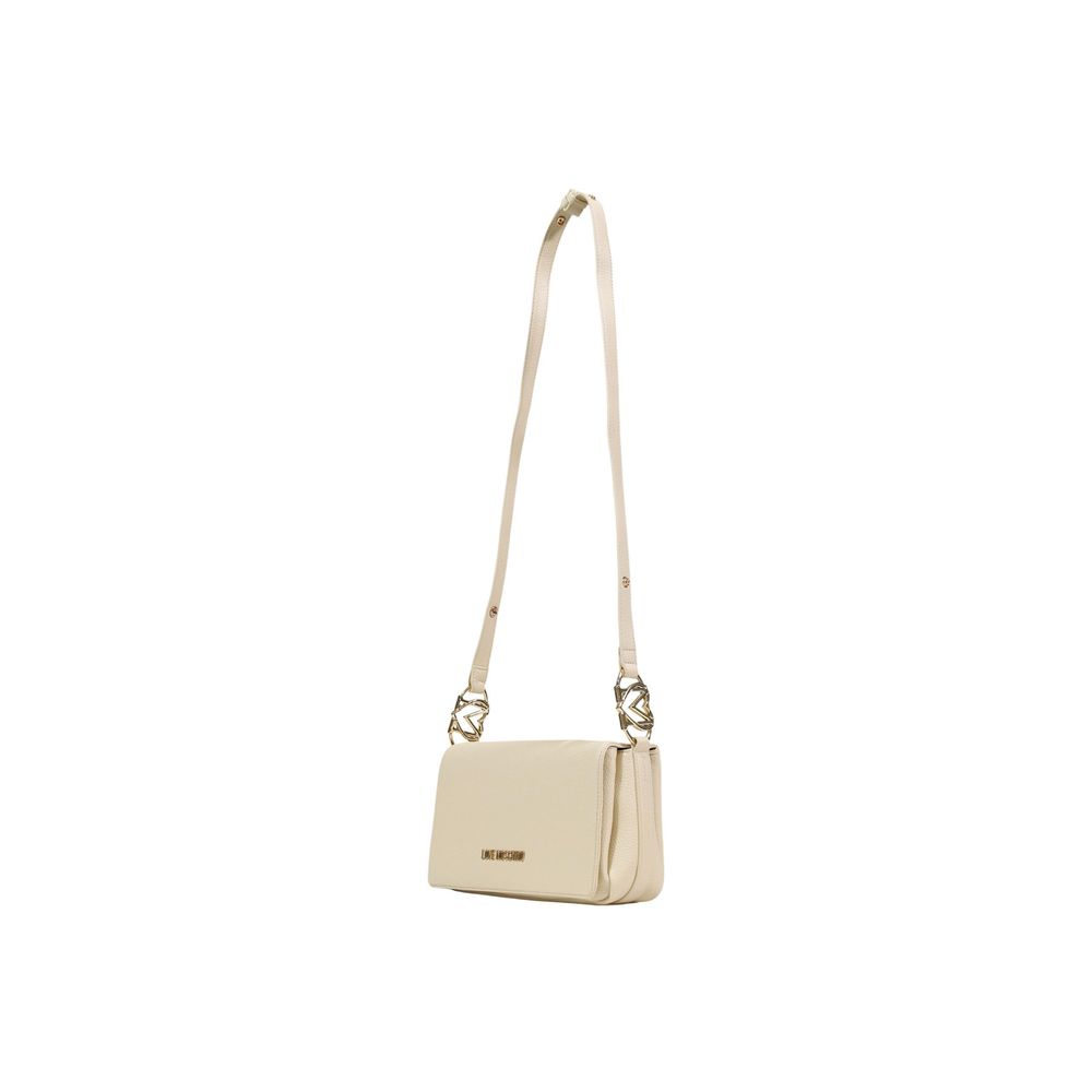 Elevate your style with the Love Moschino Beige Polyethylene Handbag, a luxurious blend of refined craftsmanship and timeless elegance, perfect for any occasion.