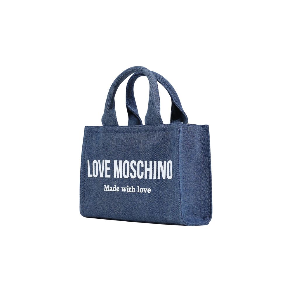 Discover the Love Moschino Blue Cotton Handbag, a masterpiece of elegance and versatility, crafted from premium materials for those who embrace refined luxury in everyday life.