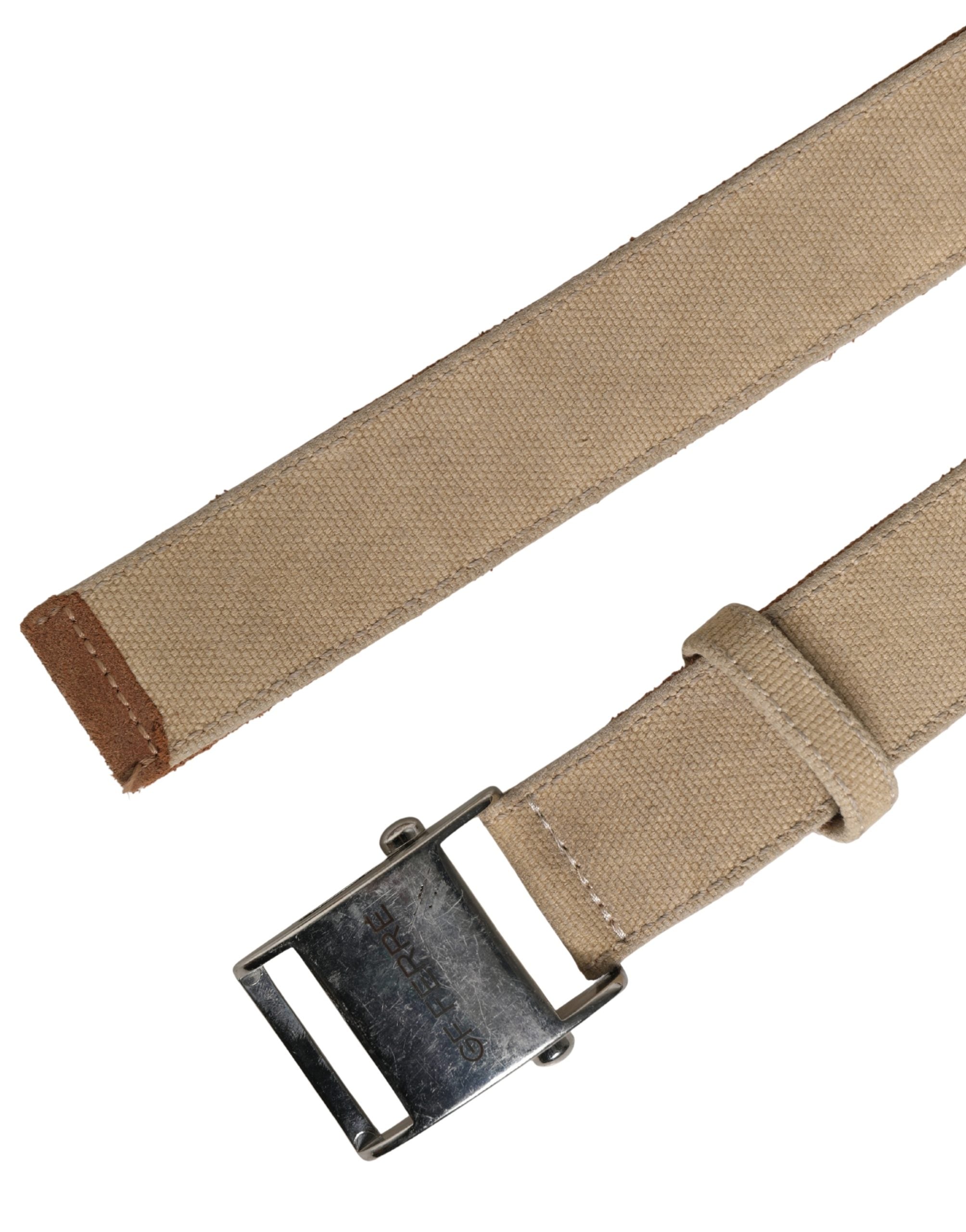 GF Ferre Beige Canvas Belt – Artisanal Luxury Accessory